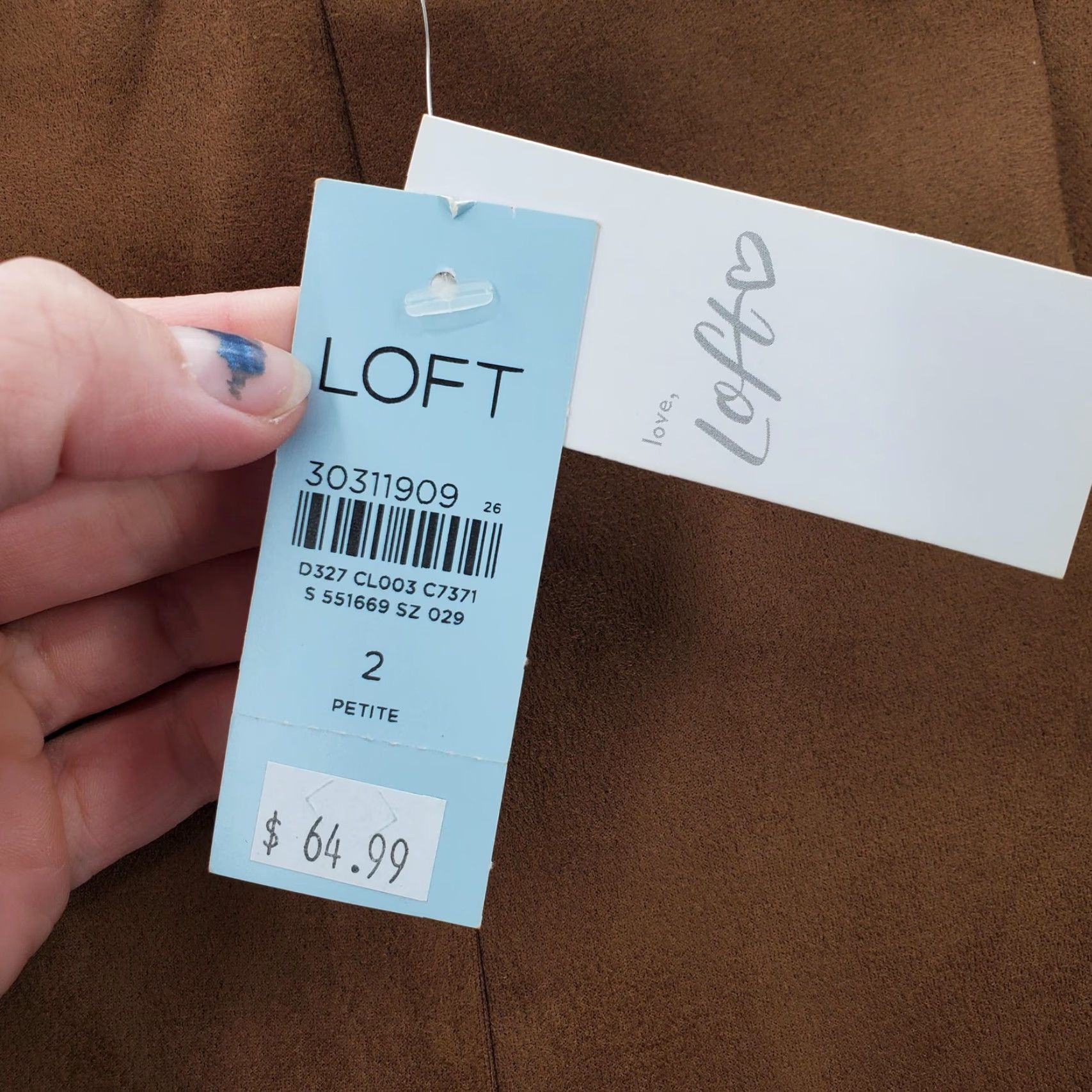 Loft LOFT Pants Womens 2P Petite Camel Brown Faux Suede Pull On Leggings Stretch NWT Size 26" / US 2 / IT 38 - 4 Thumbnail