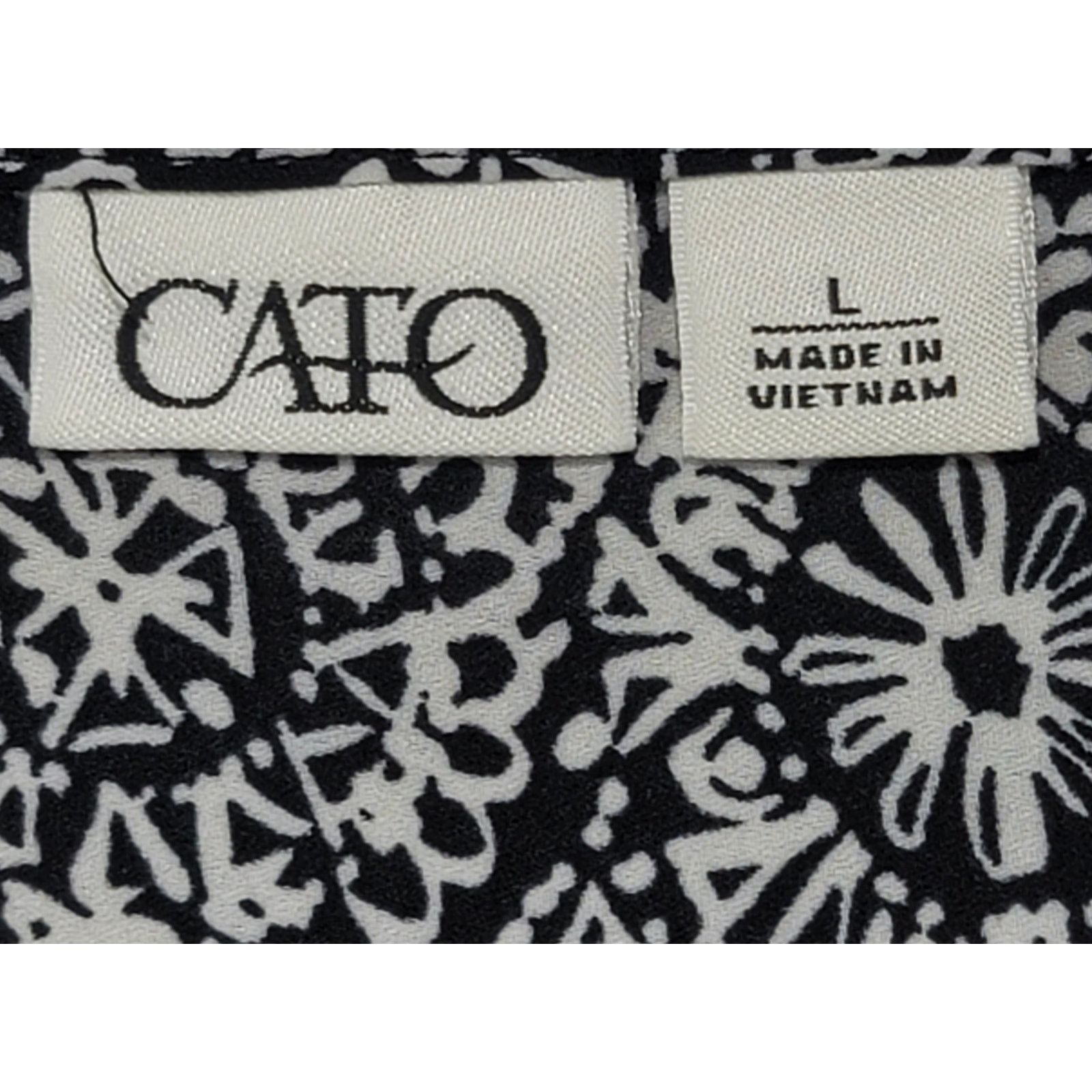 Other Cato Black White Yellow Floral Print Cold Shoulder Top Large Size L / US 10 / IT 46 - 4 Thumbnail