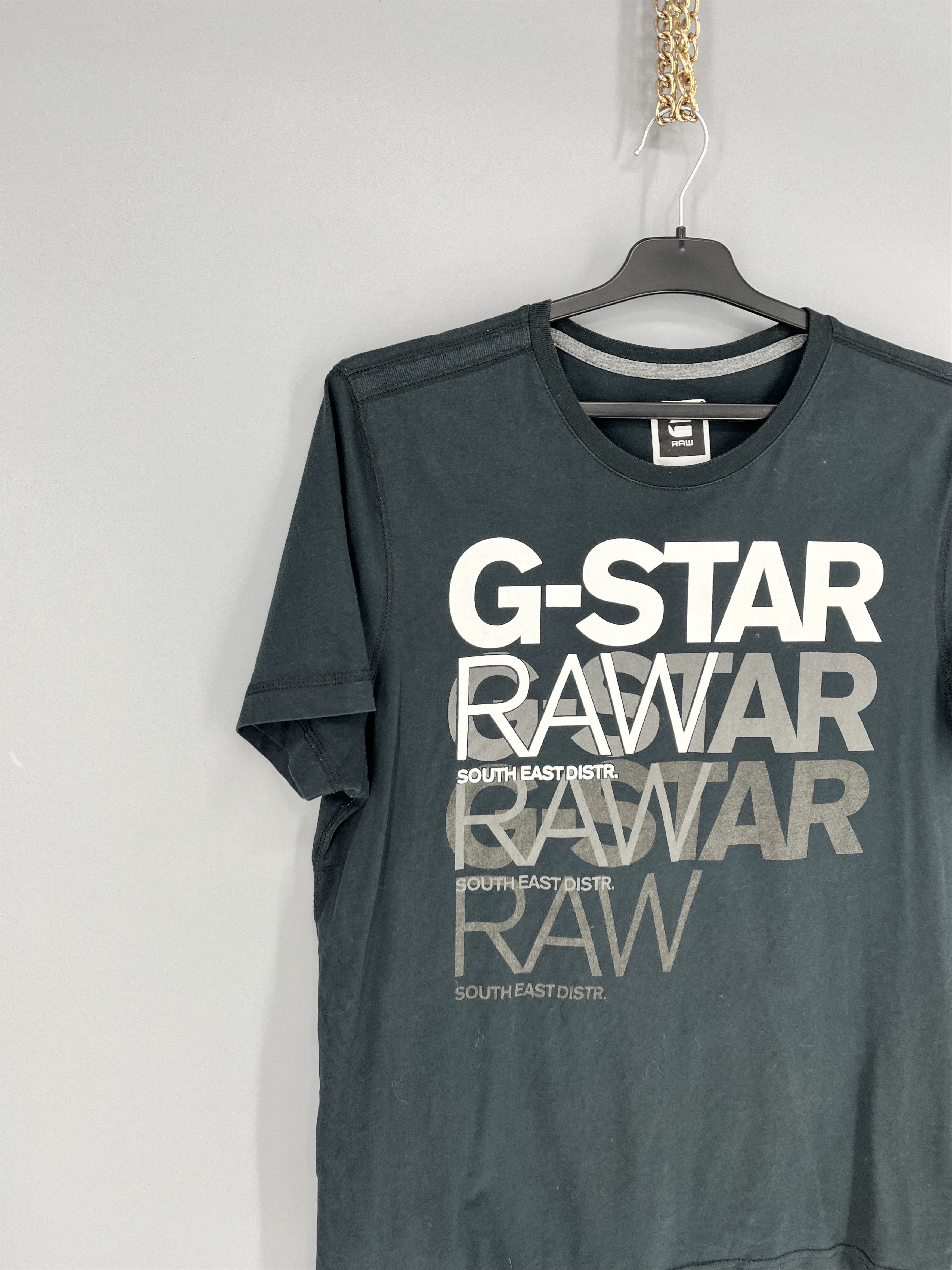 G-Star Vintage G-Star Raw T-Shirt Black Big Centre Logo Size m Size US M / EU 48-50 / 2 - 8 Thumbnail