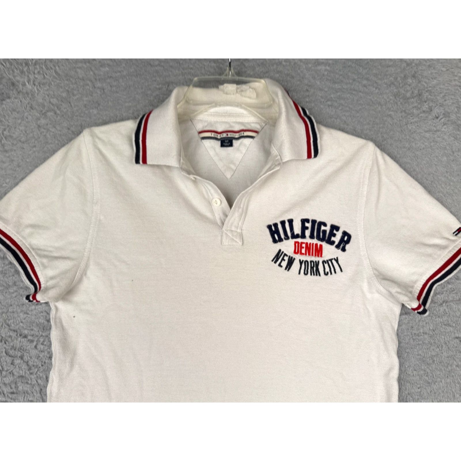 Tommy Hilfiger Tommy Hilfiger Polo Shirt Women Small White 100% Cotton Denim New York City Size S / US 4 / IT 40 - 4 Thumbnail
