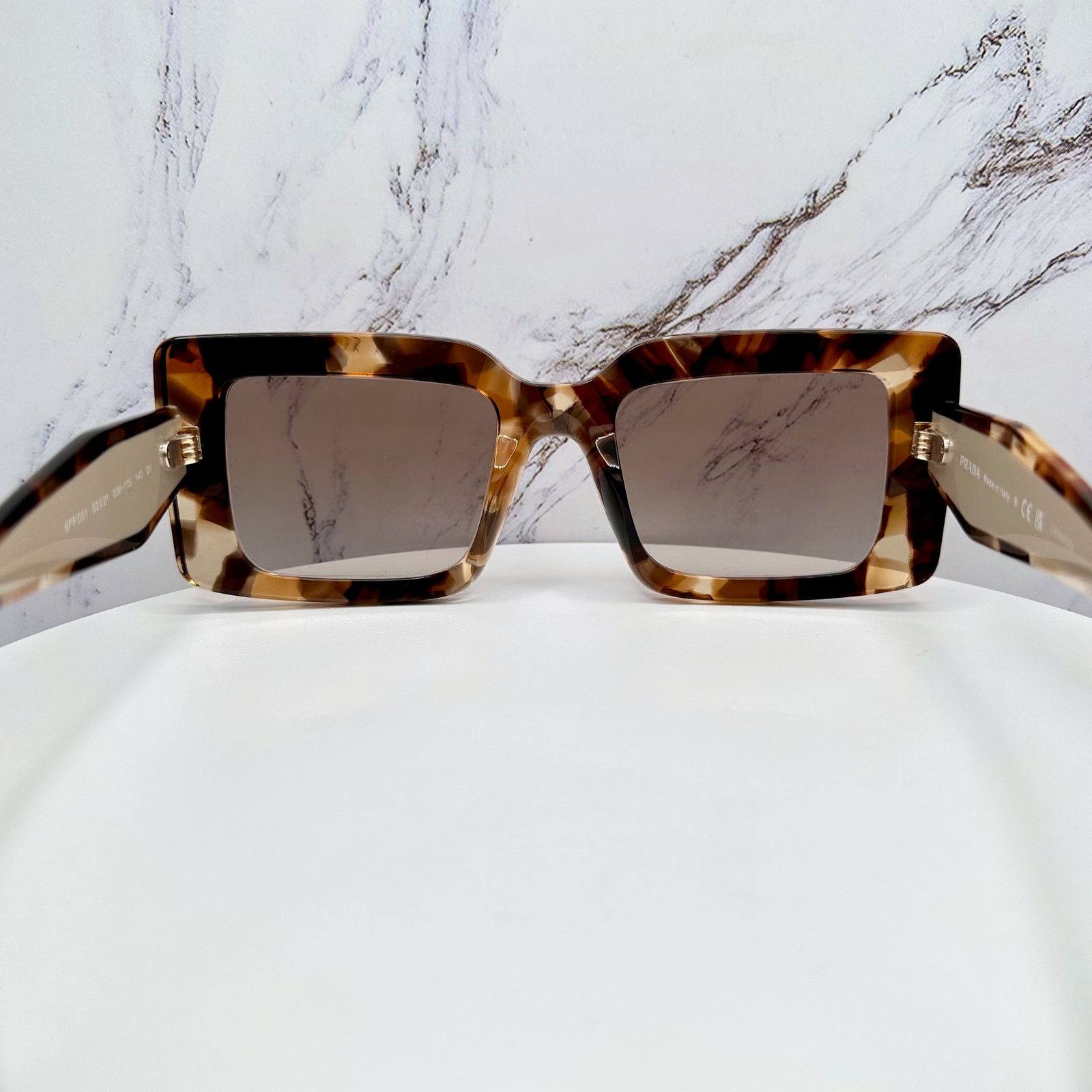 Prada New PRADA Sunglasses Brown Beige Caramel Gold Symbole Size ONE SIZE - 16 Thumbnail