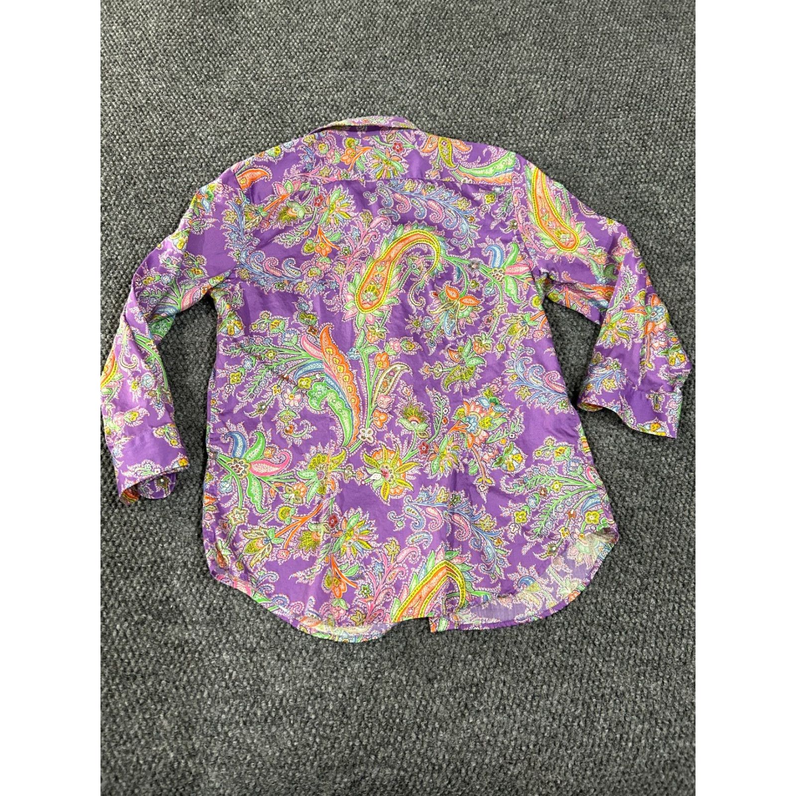 Ralph Lauren Lauren Ralph Lauren blouse Womens Small purple multicolor paisley button front Size S / US 4 / IT 40 - 6 Thumbnail