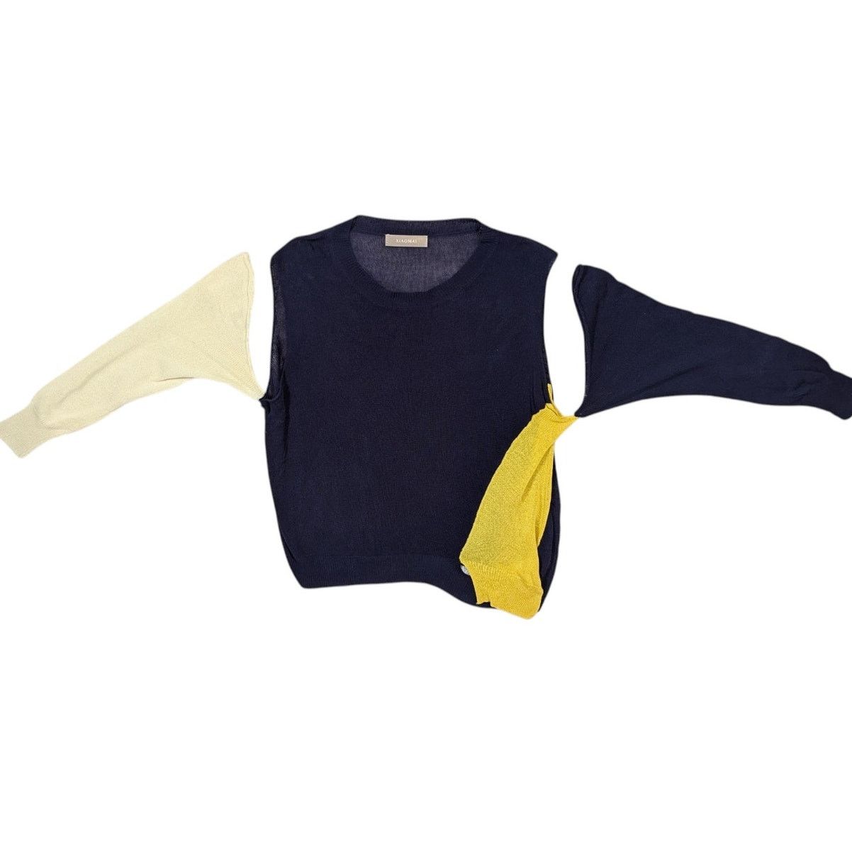 Other Wool Blend Cutout Color Block Deconstructed Sweater Blue Size S / US 4 / IT 40 - 2 Thumbnail
