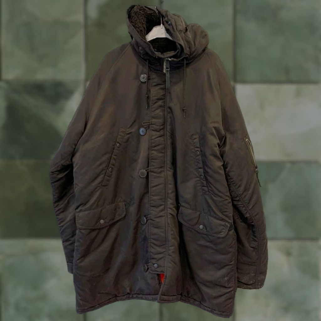 Vintage VINTAGE Alpha N-3B Parka 5XL Black Military Snorkel Jacket Mens Winter Coat Size US XXL / EU 58 / 5 - 1 Thumbnail