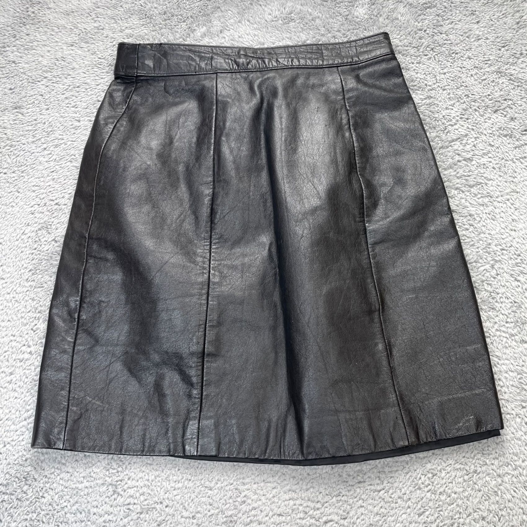 Vintage VINTAGE Wilsons Leather Skirt Womens Small Black Straight And Pencil Mini Lined Size 28" / US 6 / IT 42 - 2 Thumbnail