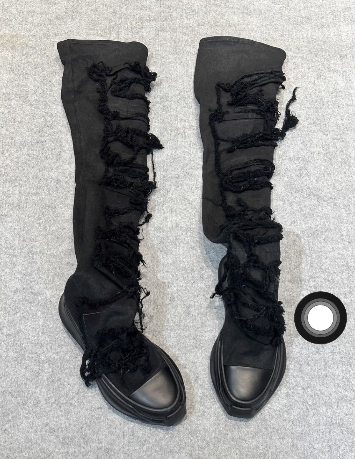 Rick Owens Rick Owens DRKSHDW Distressed Stretch Tank Boots Size US 7.5 / EU 40-41 - 1 Thumbnail