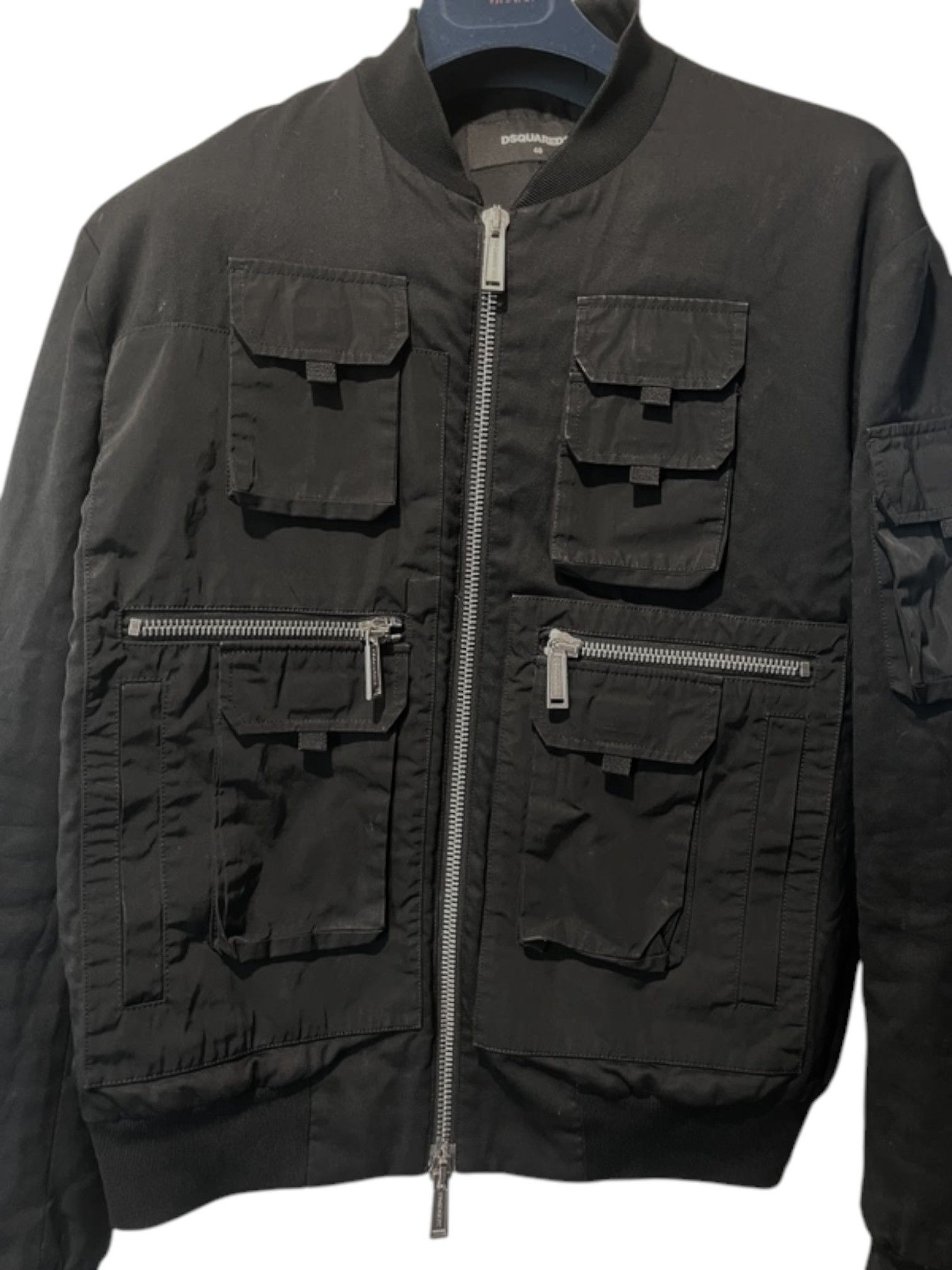 Dsquared2 Dsquared2 Black Multi-Pocket Bomber Jacket Size US M / EU 48-50 / 2 - 1 Thumbnail