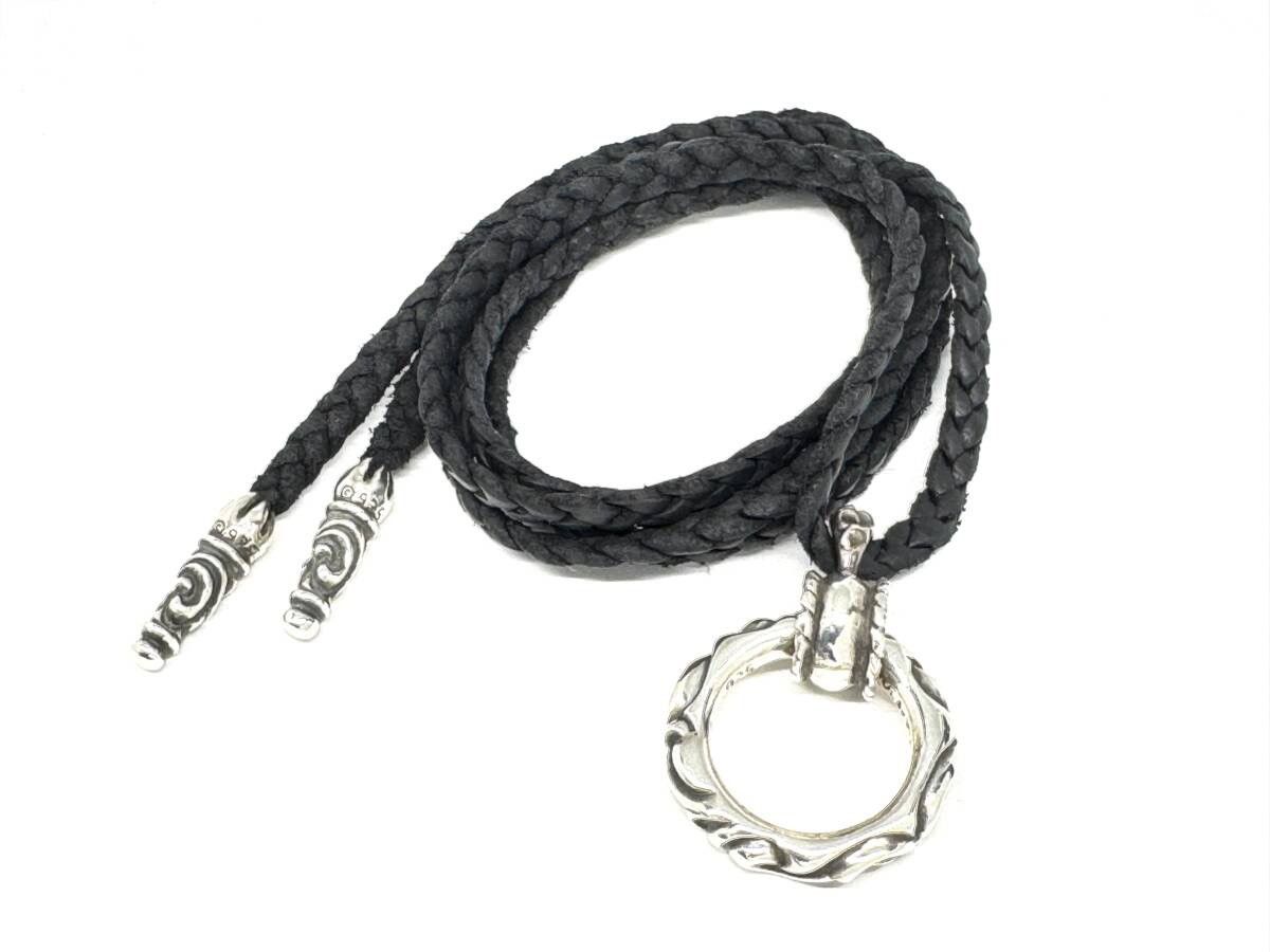 Chrome Hearts chrome hearts Eyewear Loop Scroll leather blaid Necklace Size ONE SIZE - 1 Thumbnail