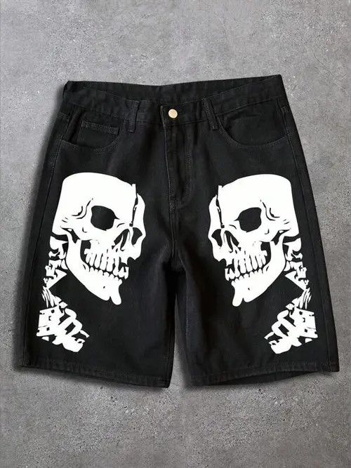 Jean VINTAGE graphic Y2K DRIP denim shorts Size US 34 / EU 50 - 1 Thumbnail