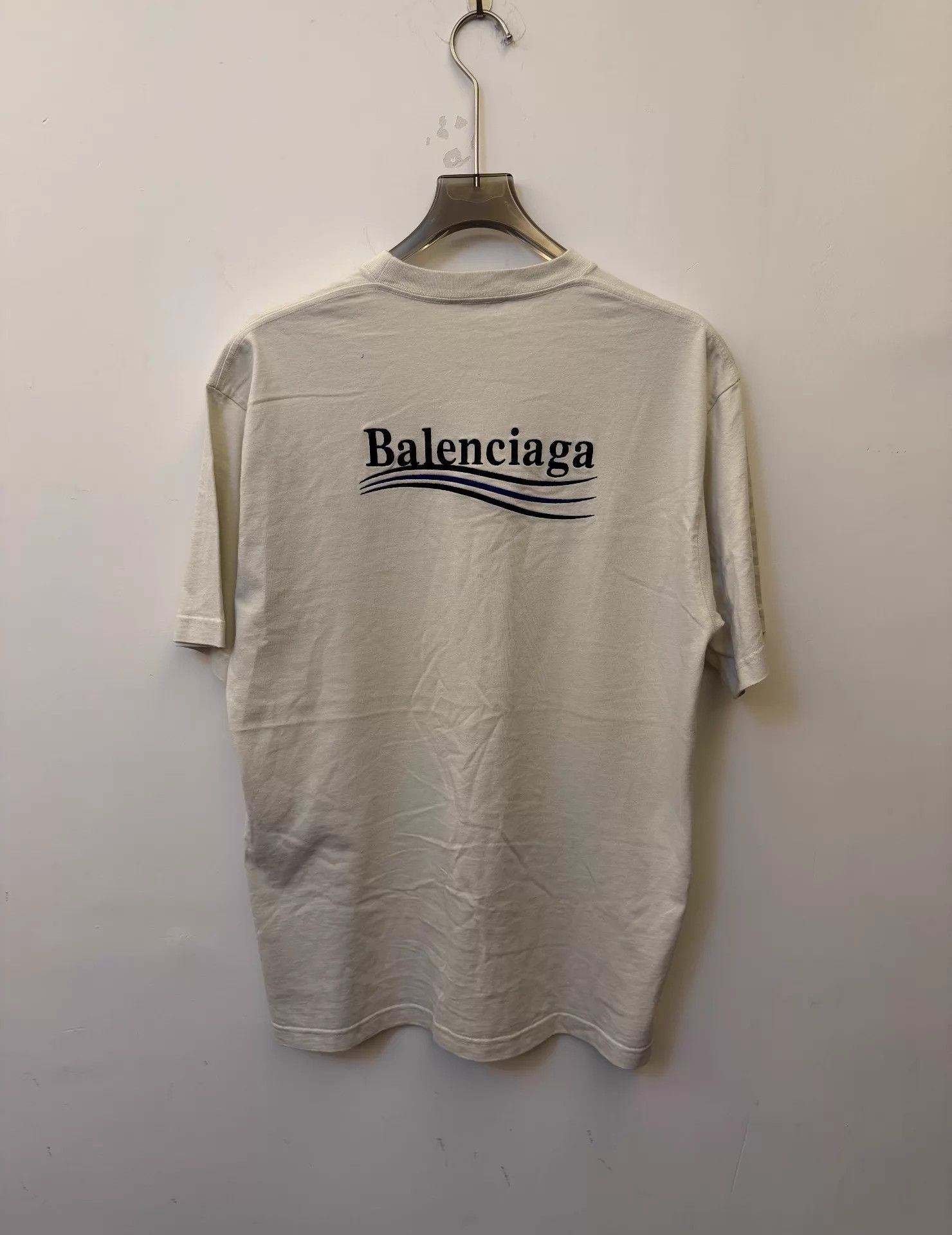 Balenciaga Balenciaga SS22 Logo Print Crew Tee Men's Beige XS Size US XS / EU 42 / 0 - 4 Thumbnail