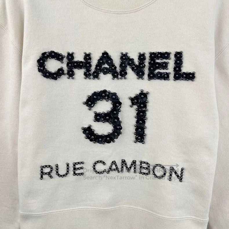 Chanel Chanel Artisanat Letter Camellia Beaded Sweatshirt. Size US XS / EU 42 / 0 - 4 Thumbnail