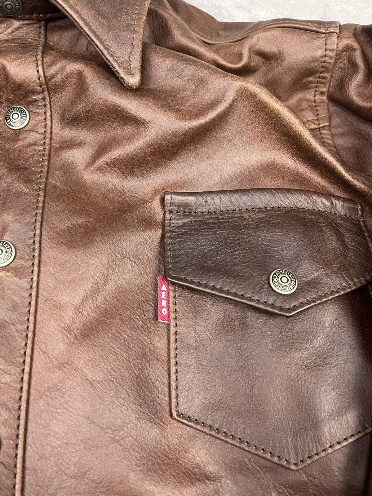 Aero Leathers Leather jacket brown Size US XL / EU 56 / 4 - 6 Thumbnail