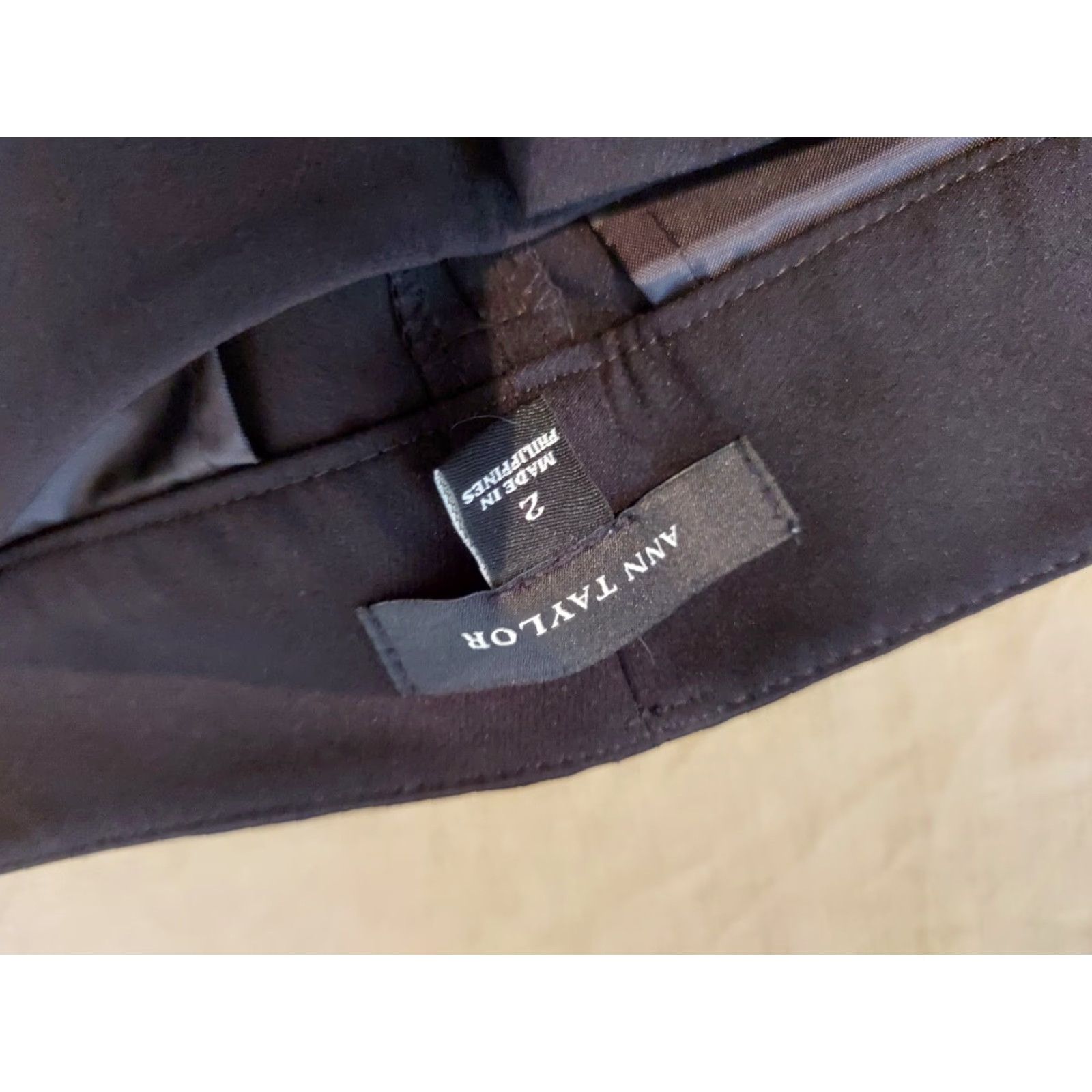 Ann Taylor Womens Ann Taylor Pants Chino Black 2 Regular Size 26" / US 2 / IT 38 - 3 Thumbnail