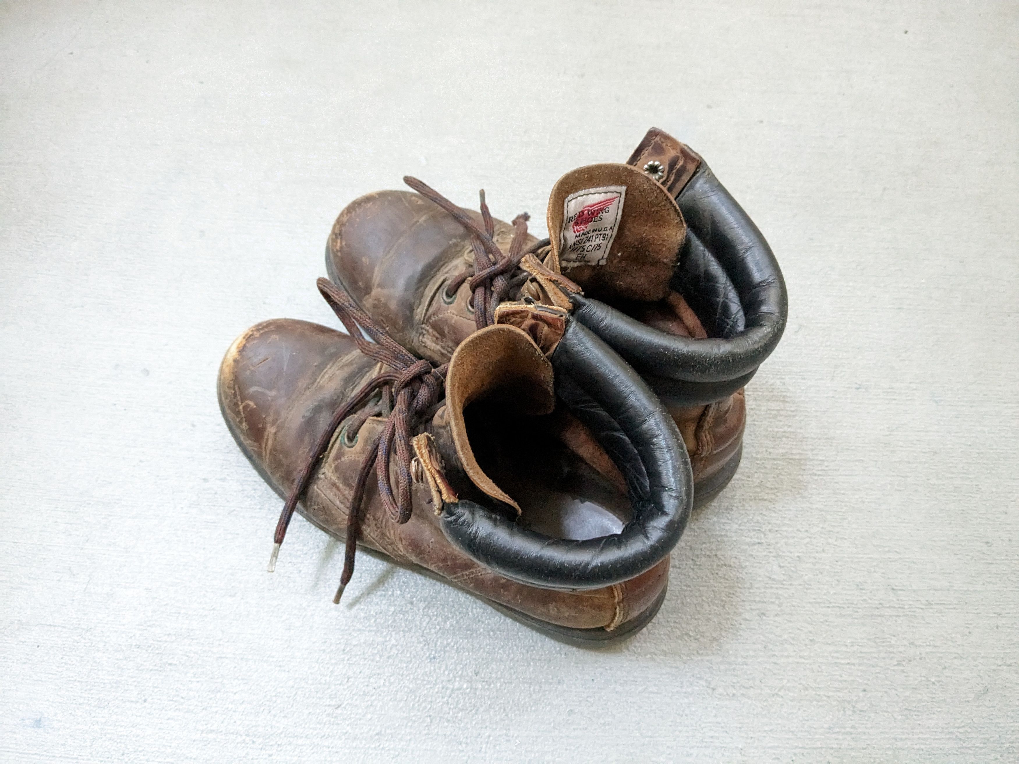 Red Wing × Vintage Vintage Red Wings Work Boots 6 D Combat Brown Leather Size US 6 / EU 39 - 11 Thumbnail