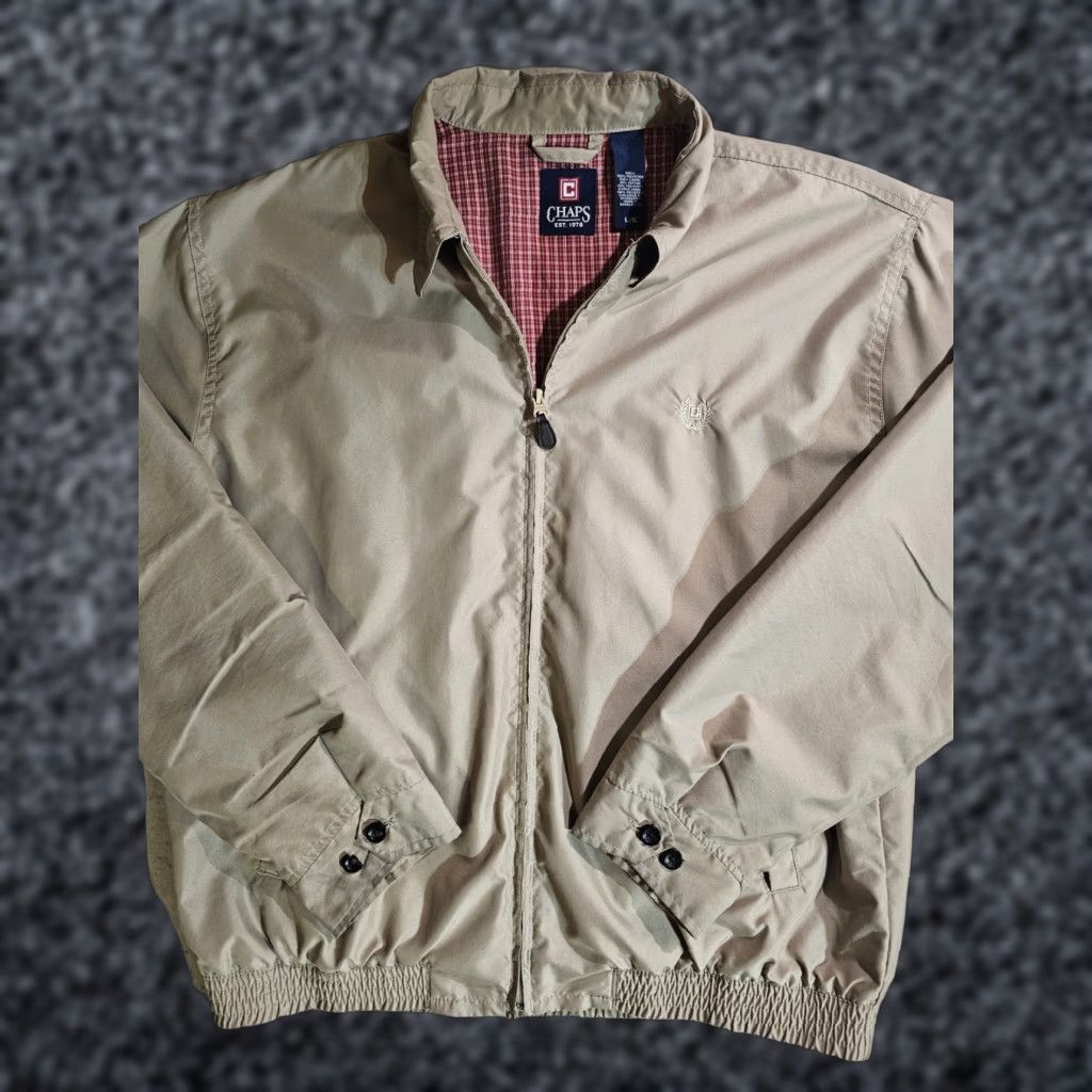 Chaps VINTAGE CHAPS by Ralph Lauren 100% Cotton Full-Zip Jacket Check Lined Mens Sz Lg Jacket Size US L / EU 52-54 / 3 - 1 Thumbnail