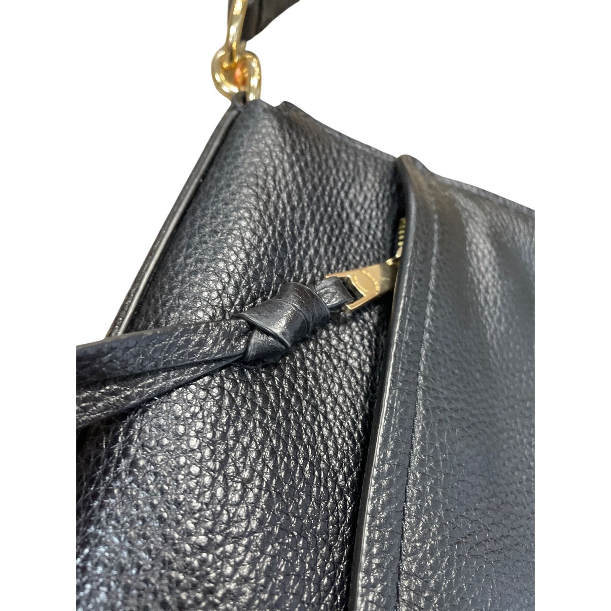 Coach Coach NY Marlon Black Leather pebbled Shoulder HandBag size Size ONE SIZE - 7 Thumbnail