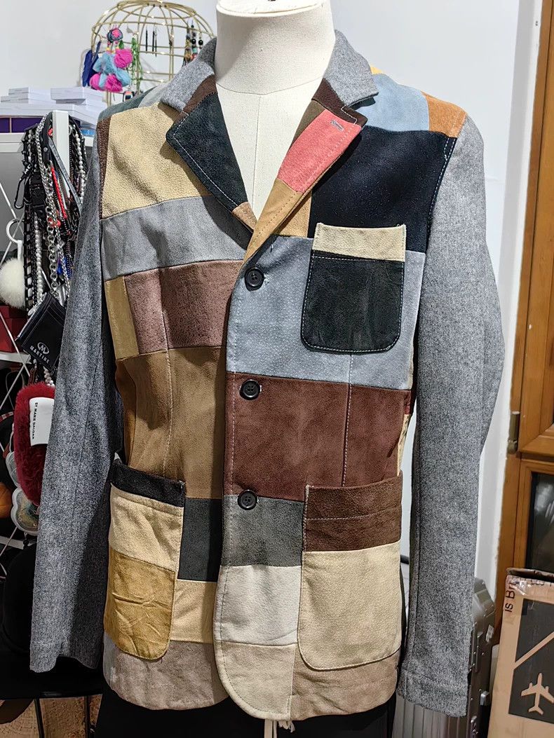 Comme des Garcons Comme des Garcons Patchwork Leather Blazer Size US M / EU 48-50 / 2 - 1 Thumbnail