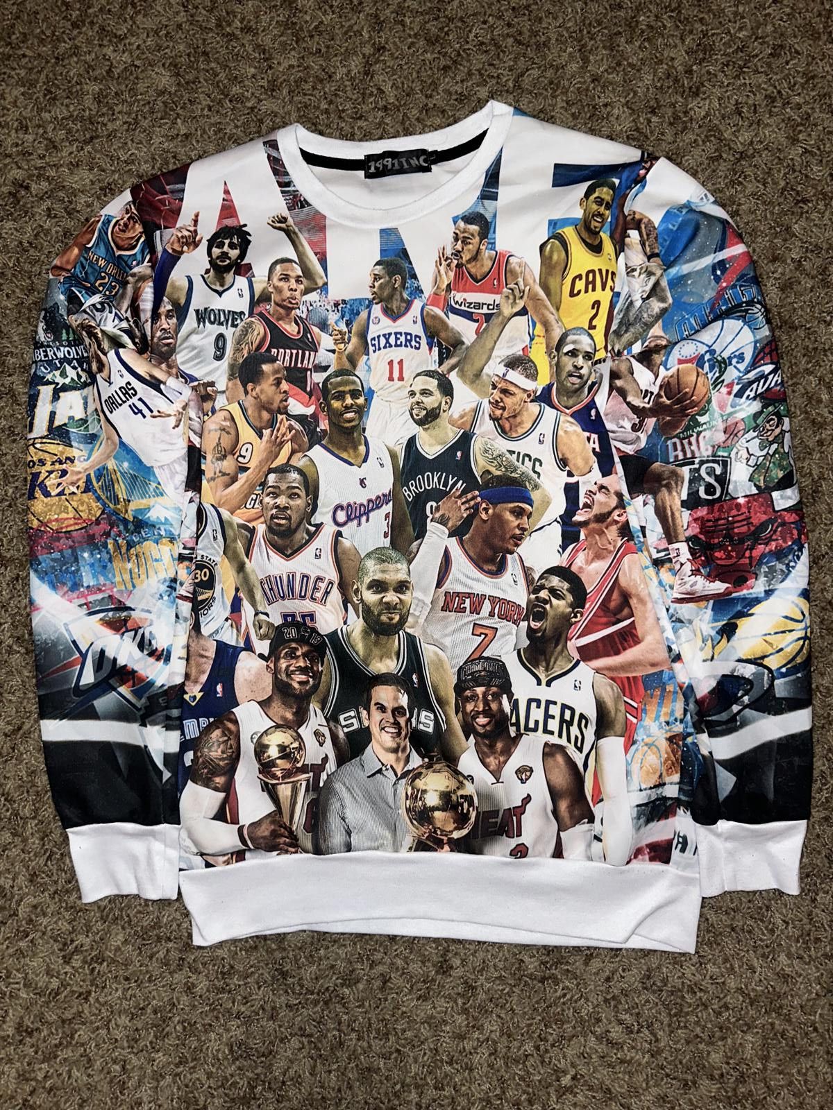 Designer NBA Superstars Legends Vintage Basketball 1991 Inc Shirt RARE Size US L / EU 52-54 / 3 - 1 Thumbnail