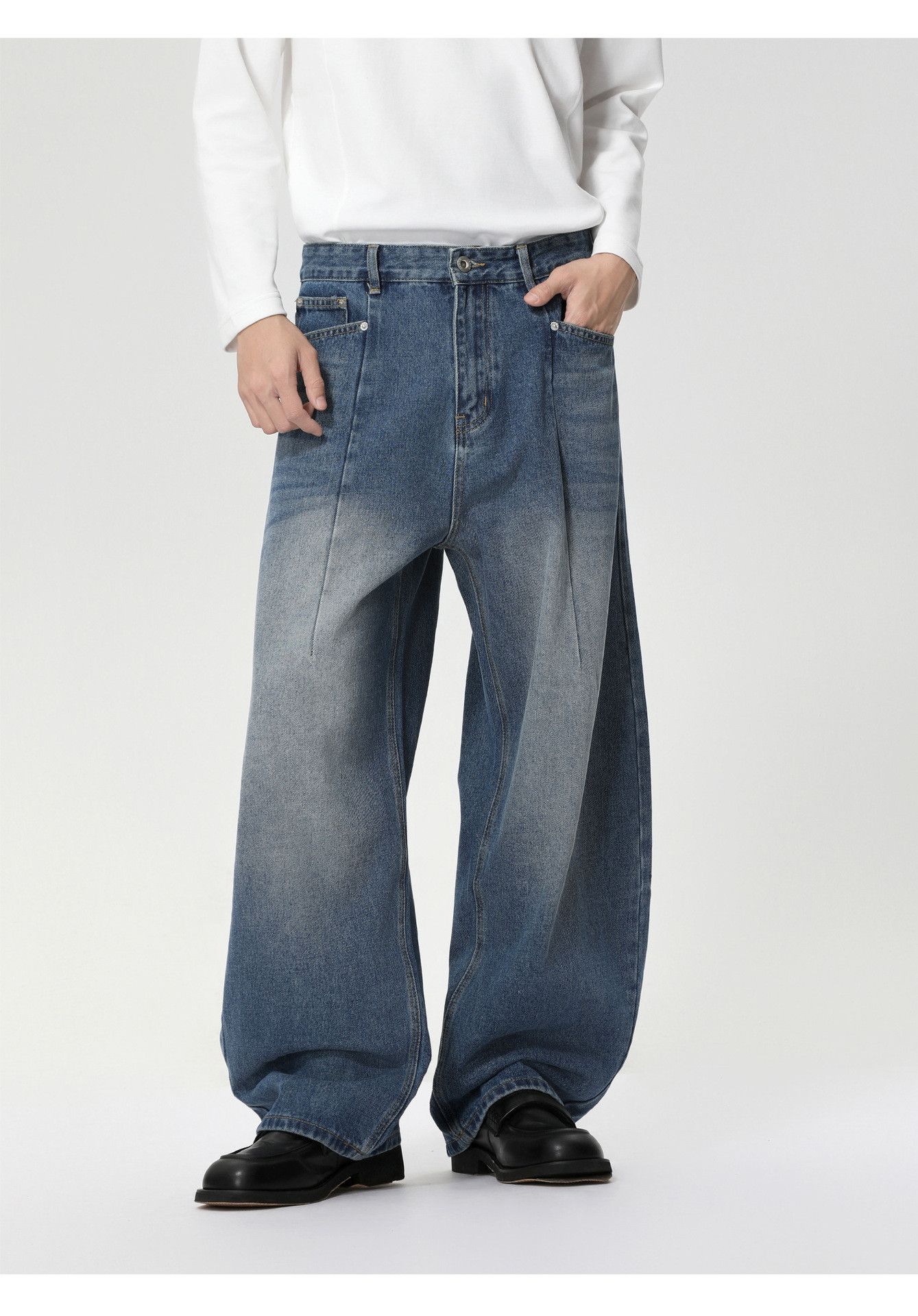 Vintage Men's Japanese Retro Casual Curved Loose Y2K Jeans Size US 32 / EU 48 - 2 Thumbnail