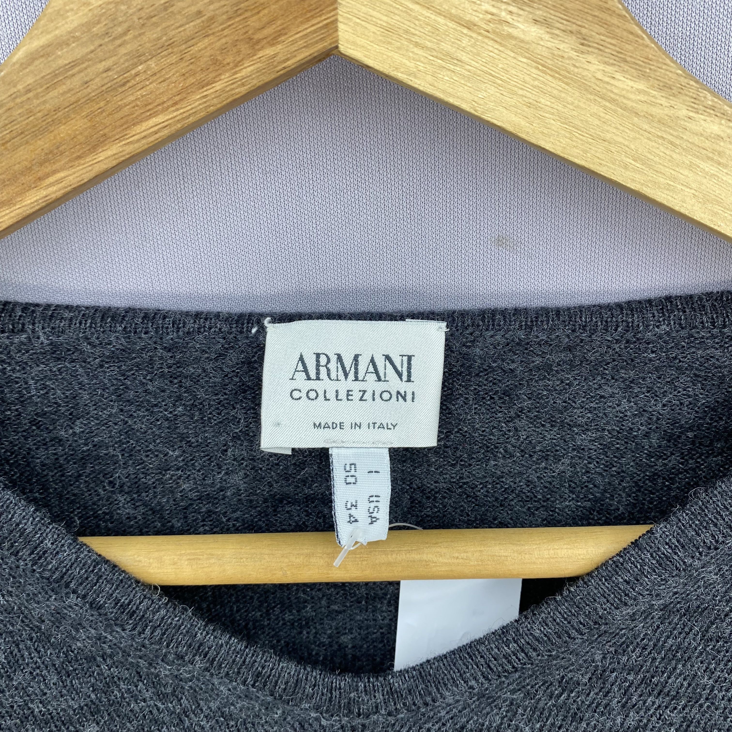 Armani Collezioni Vintage Armani Collezioni Wool Knit Sweater V-Neck Jumper Size US M / EU 48-50 / 2 - 5 Thumbnail