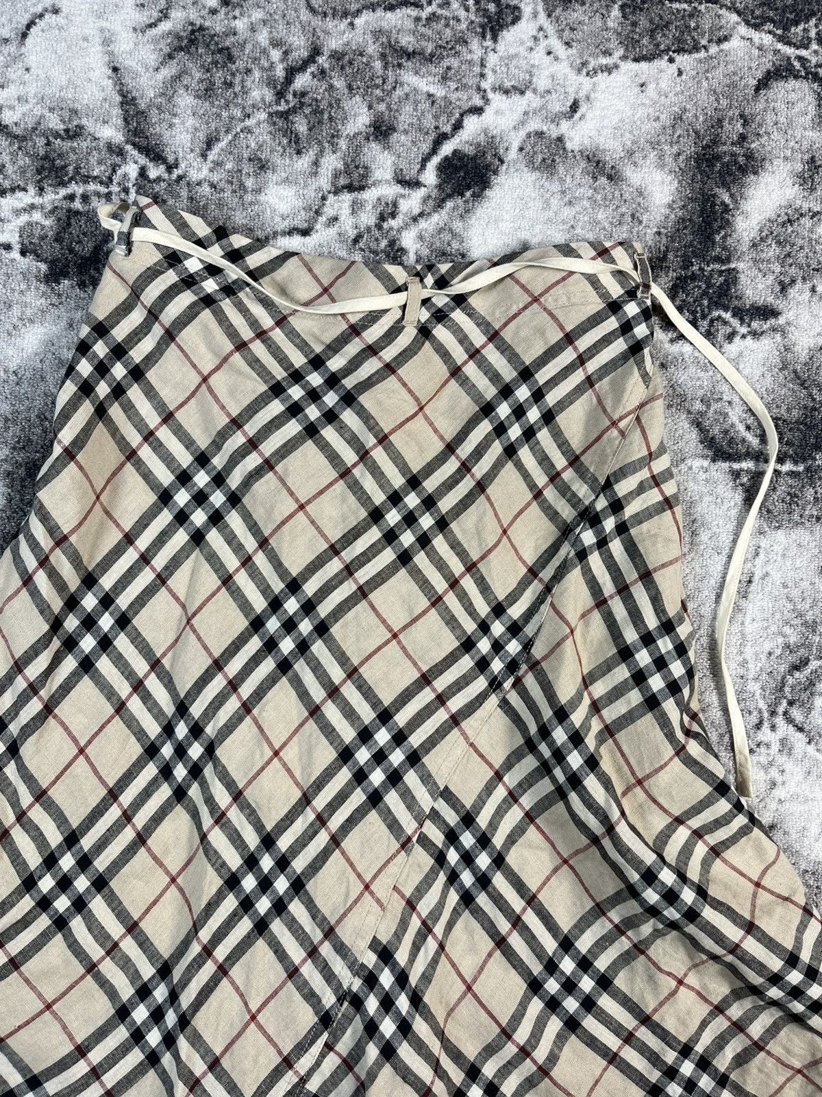Burberry Burberry Nova Check Skirt Linen Beige Women XS (fits XS–S) Size 29" - 18 Thumbnail