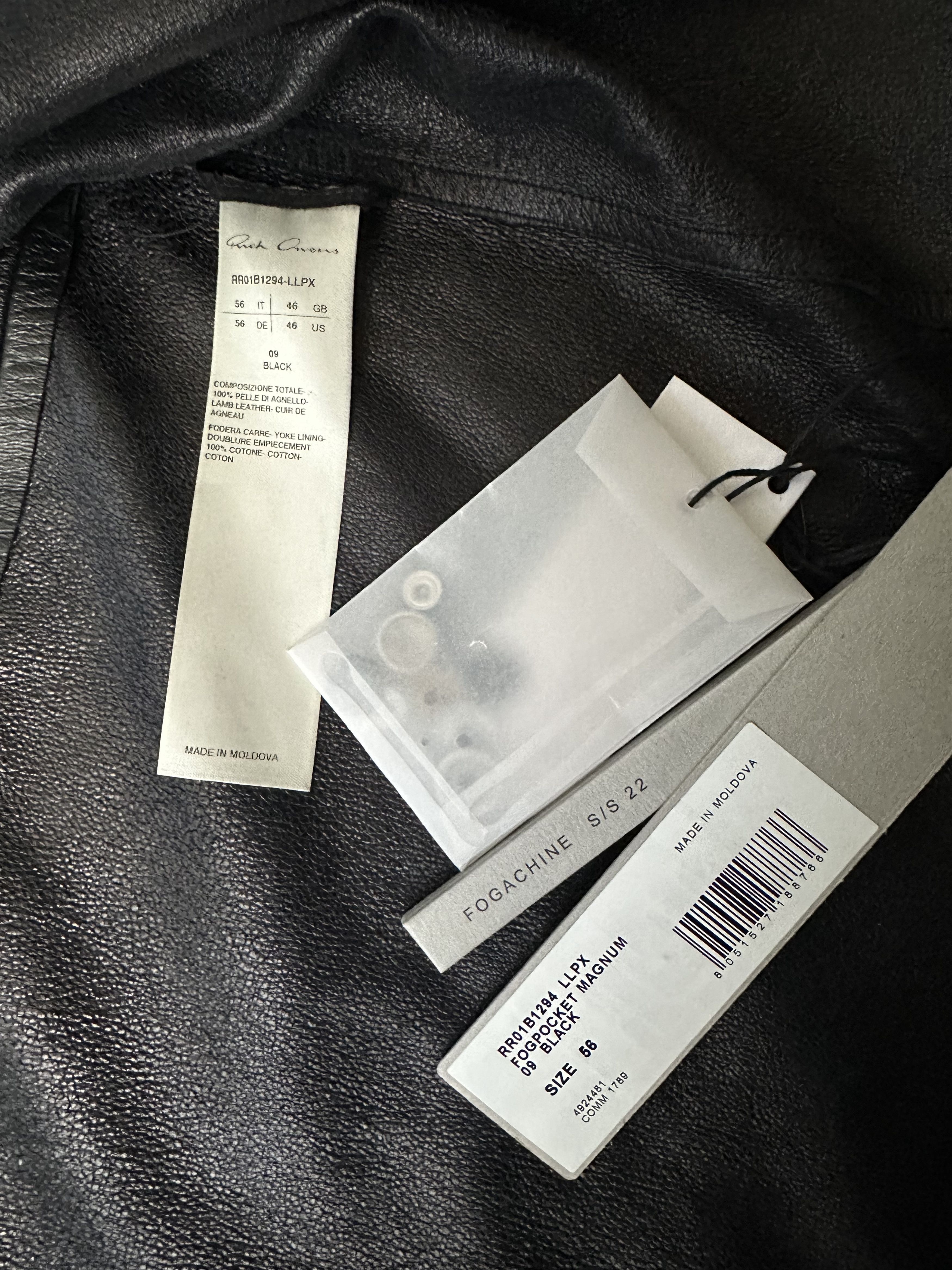 Rick Owens Rick Owens Fogachine SS22 Fogpocket Magnum Lambskin Size US XL / EU 56 / 4 - 7 Thumbnail