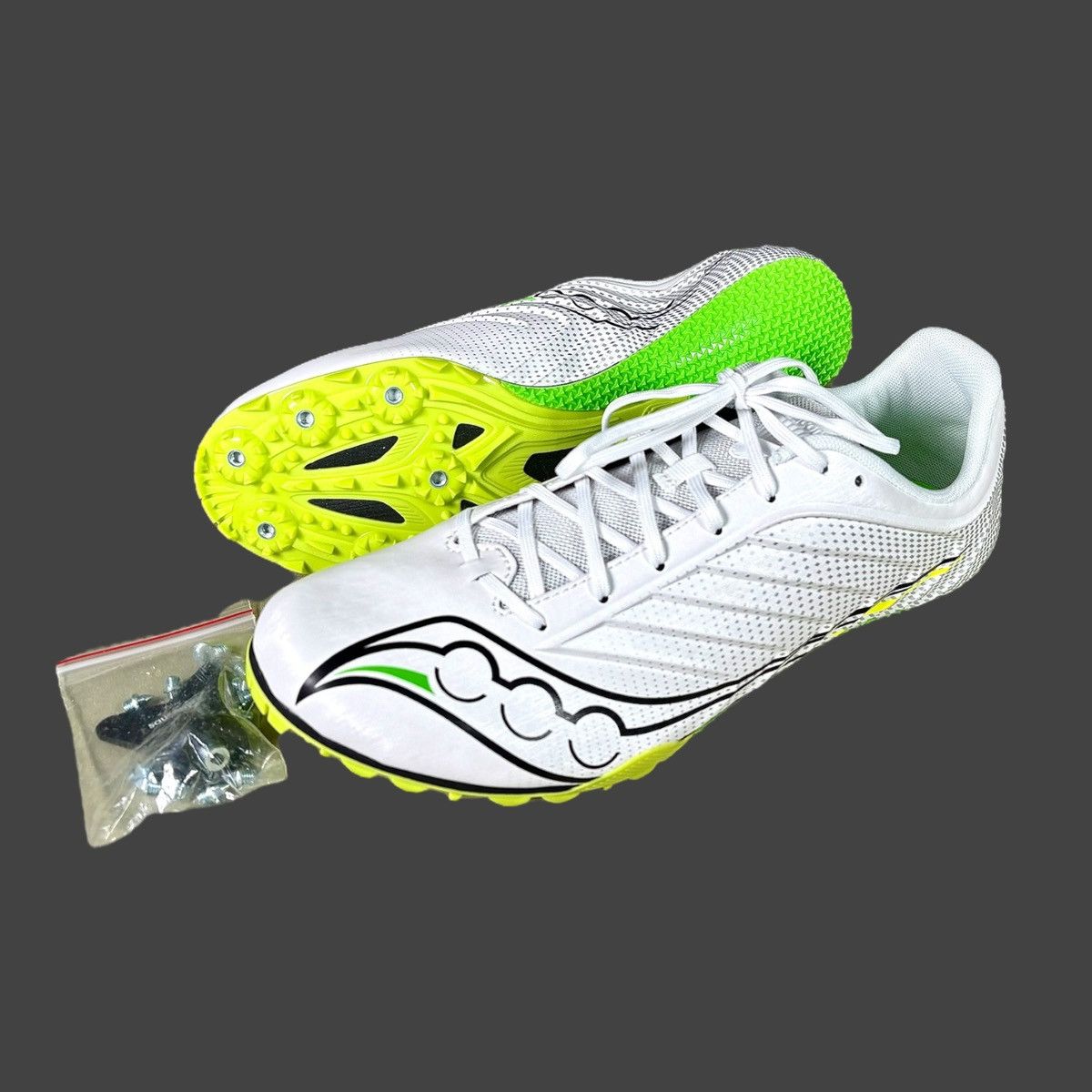 Saucony Saucony Men’s Spitfire White Yellow Running Shoes Sz 11 Size US 11 / EU 44 - 1 Thumbnail