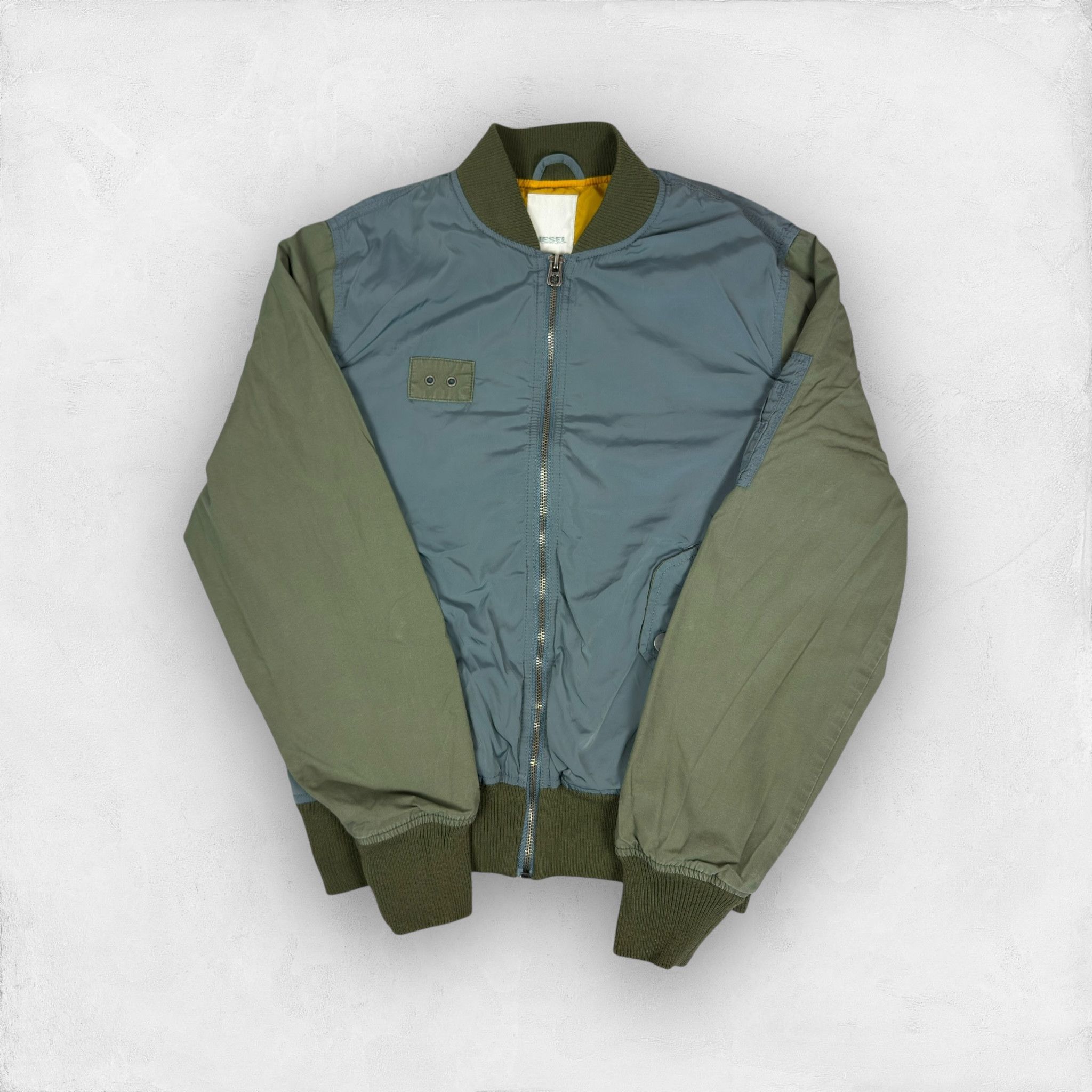 Diesel Green Gray Cotton Sea Of Style Bomber Jacket 2XL