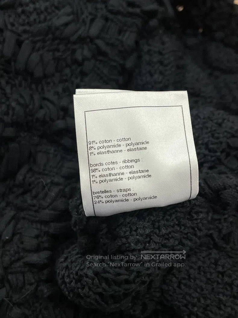 Chanel Chanel 25P black three-dimensional crochet woven suspender Size XS / US 0-2 / IT 36-38 - 6 Thumbnail