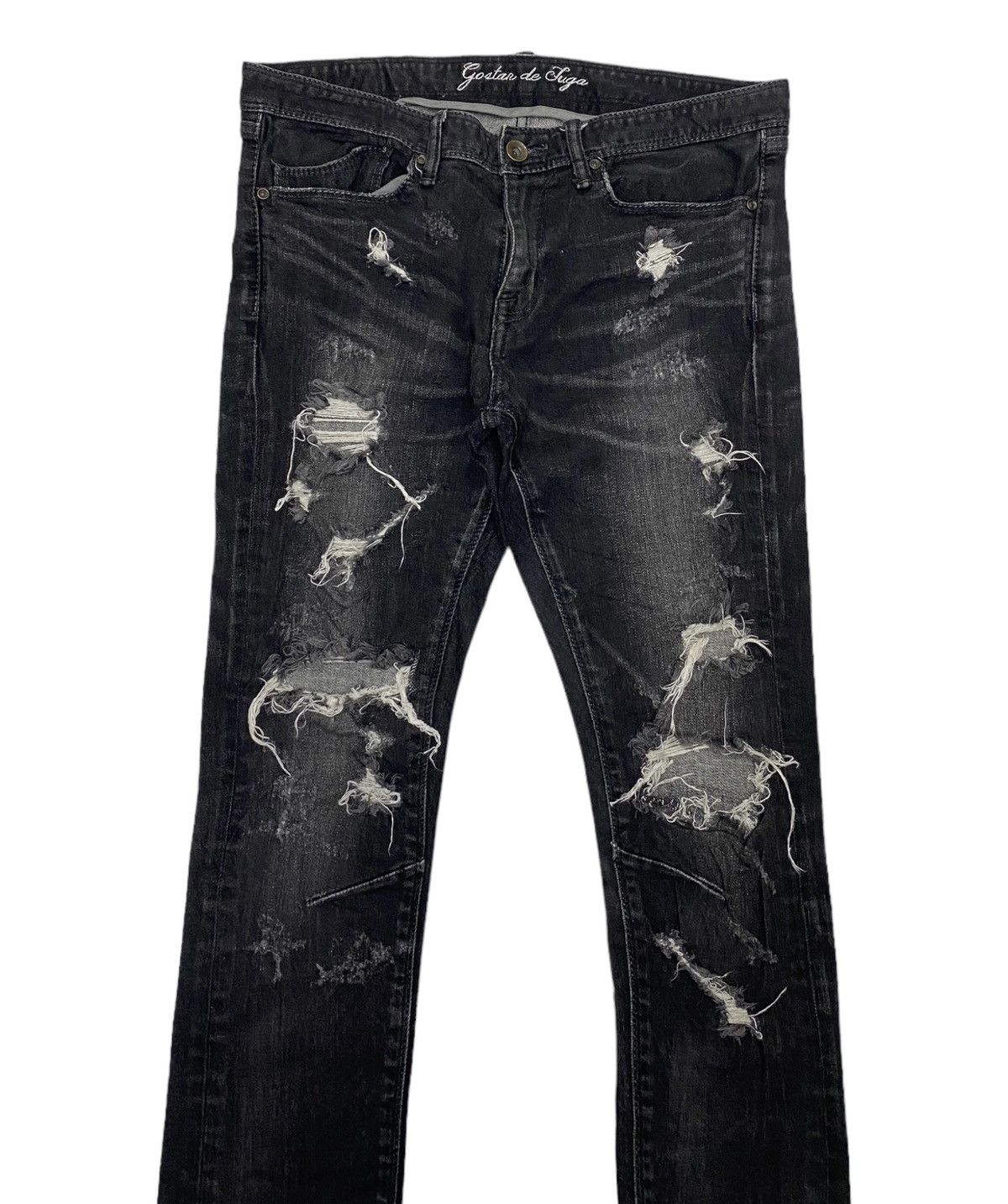 GOSTAR DE FUGA GOSTAR DE FUGA DISTRESSED DENIM JEANS SKINNY PUNK Size US 31 - 2 Thumbnail