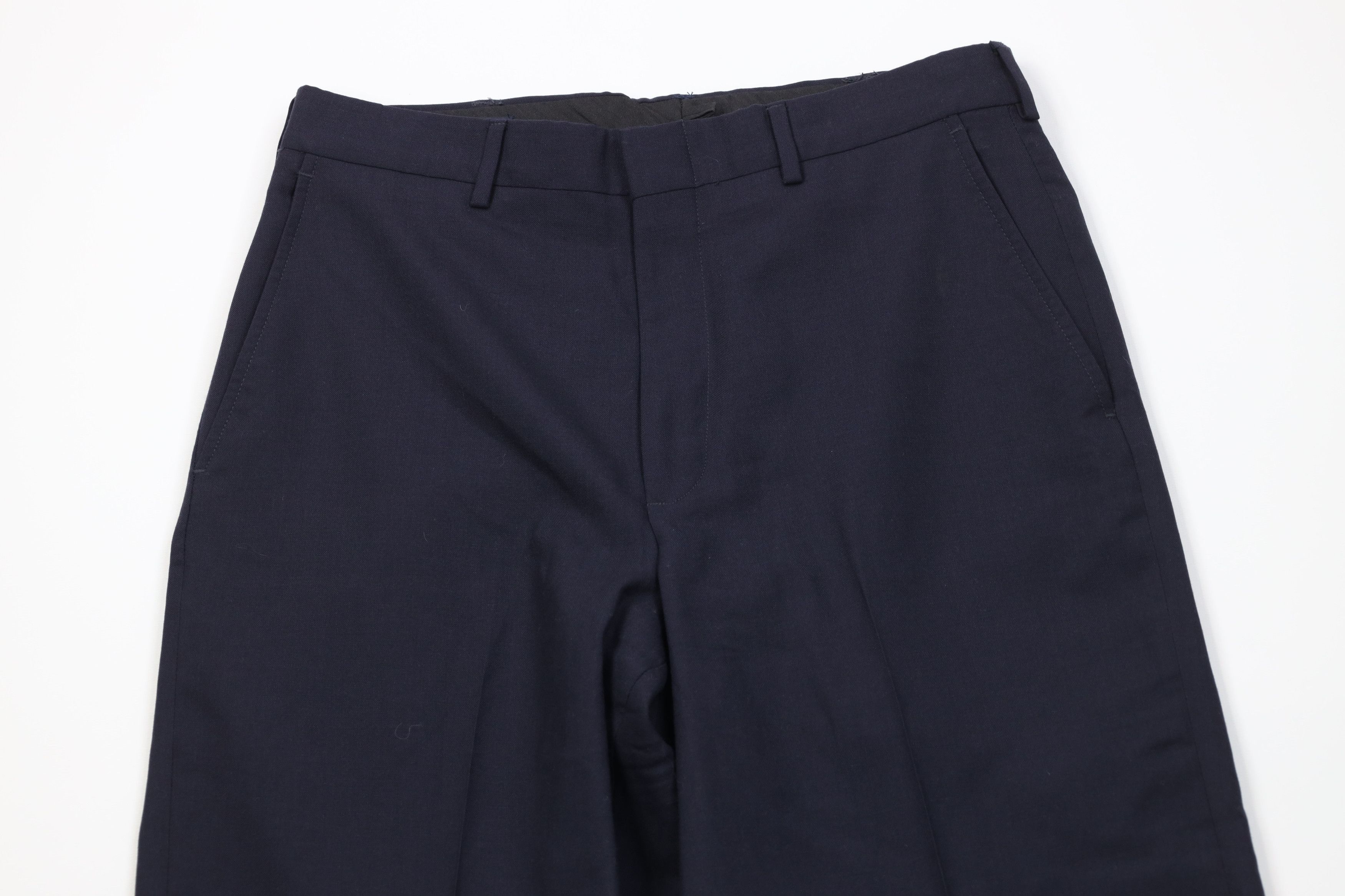 Lands' End Vintage 90s Lands End Cuffed Wool Knit Chino Pants Navy Blue Size US 32 / EU 48 - 2 Thumbnail