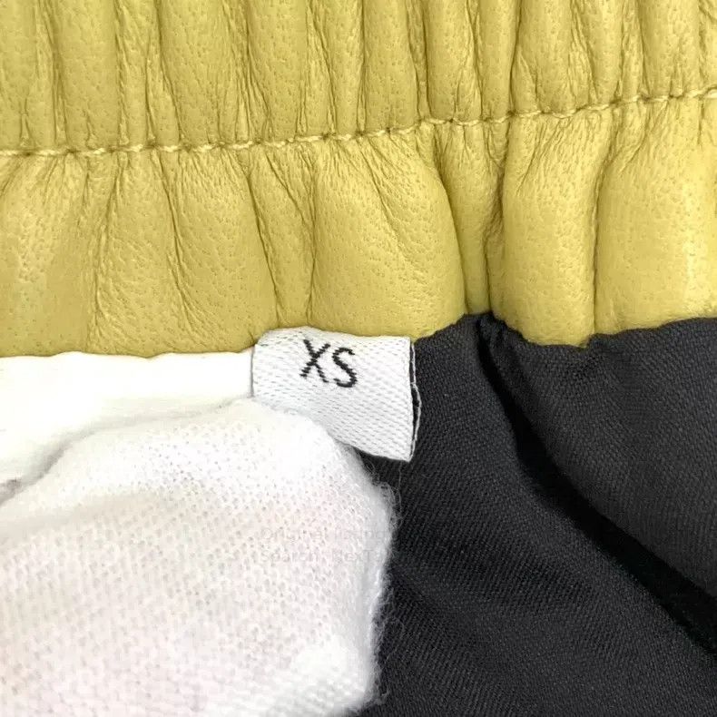 Loewe Loewe size XS Yellow lamb leather logo embossed casual wide Size 22" - 8 Thumbnail