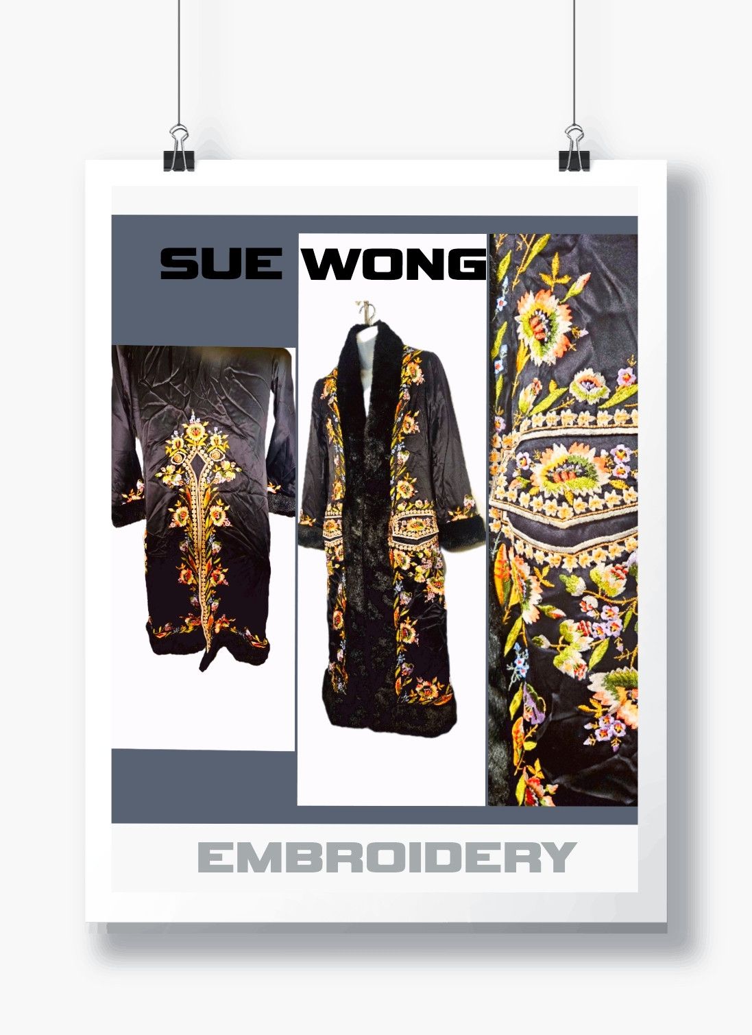 Other SUE WONG EMBROIDERD SILK FUR TRIM OPERA COAT Size M / US 6-8 / IT 42-44 - 7 Thumbnail