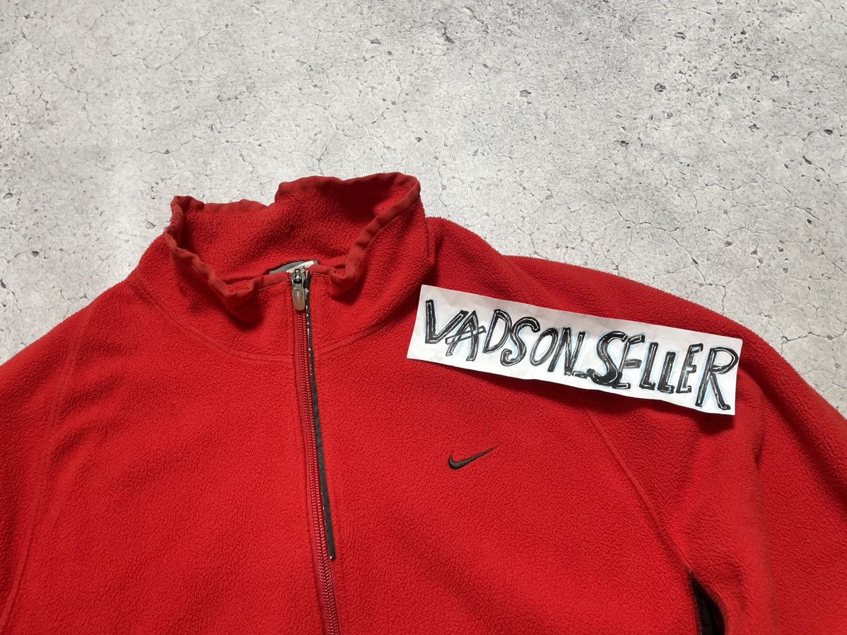 Nike × Vintage Vintage Fleece Jacket Full Zip Nike Drill Swoosh Y2K Size US L / EU 52-54 / 3 - 5 Thumbnail