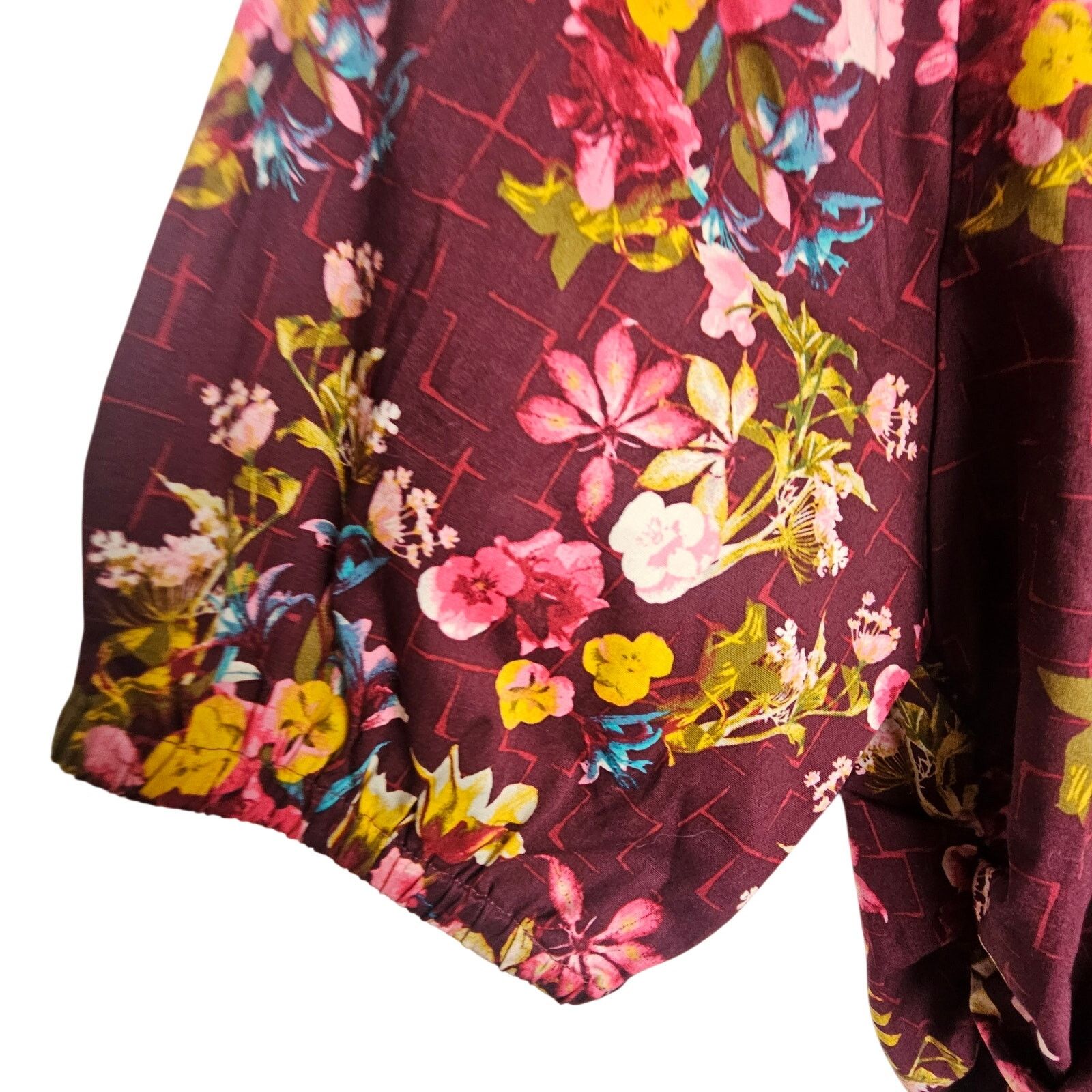 White House Black Market White House Black Market Womens Floral Ruched Front Poplin M Size M / US 6-8 / IT 42-44 - 4 Thumbnail