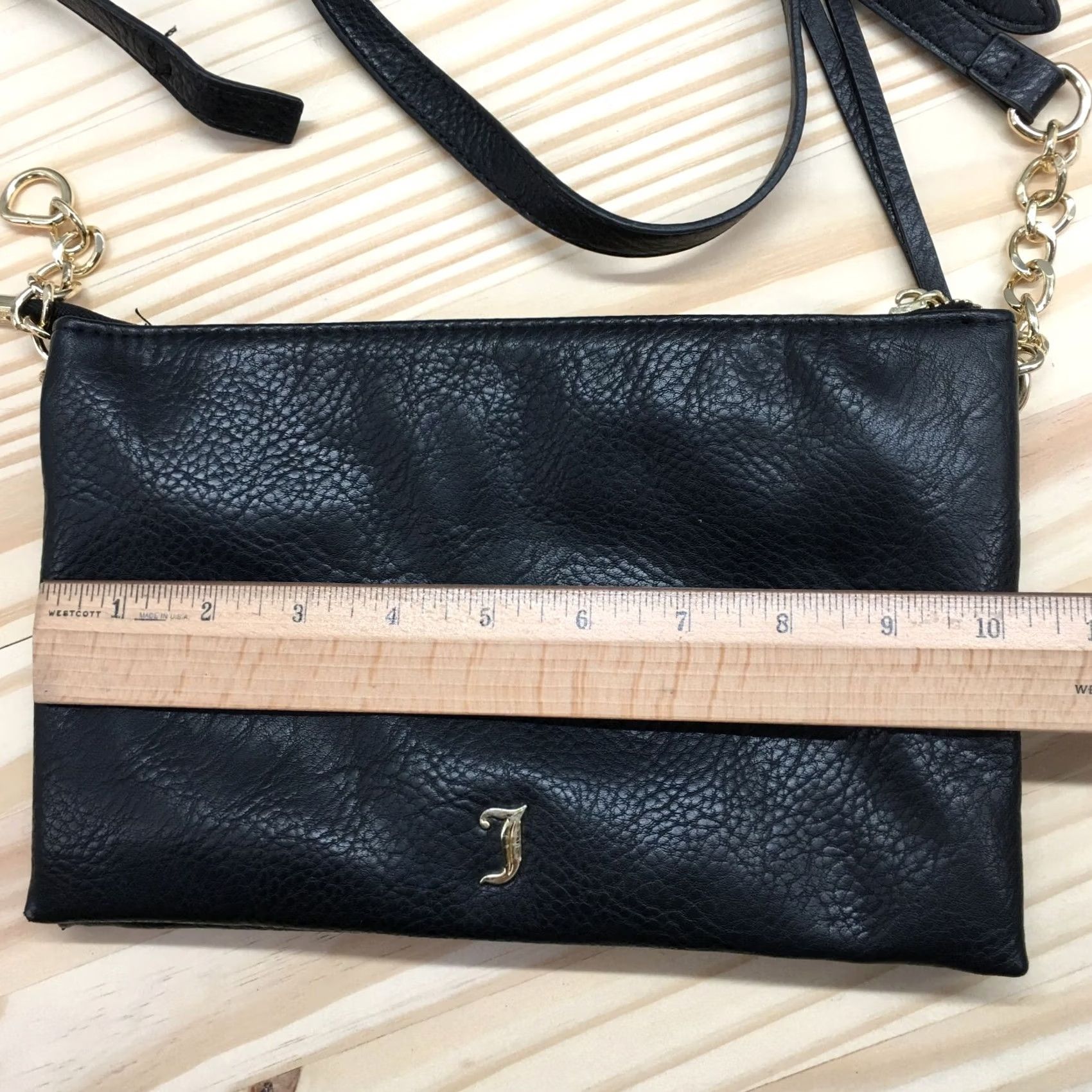Juicy Couture Juicy Couture Black Crossbody Bag Adjustable Strap Faux Leather Casual Women Small Crossbody Bag Wristlet Size ONE SIZE - 3 Thumbnail