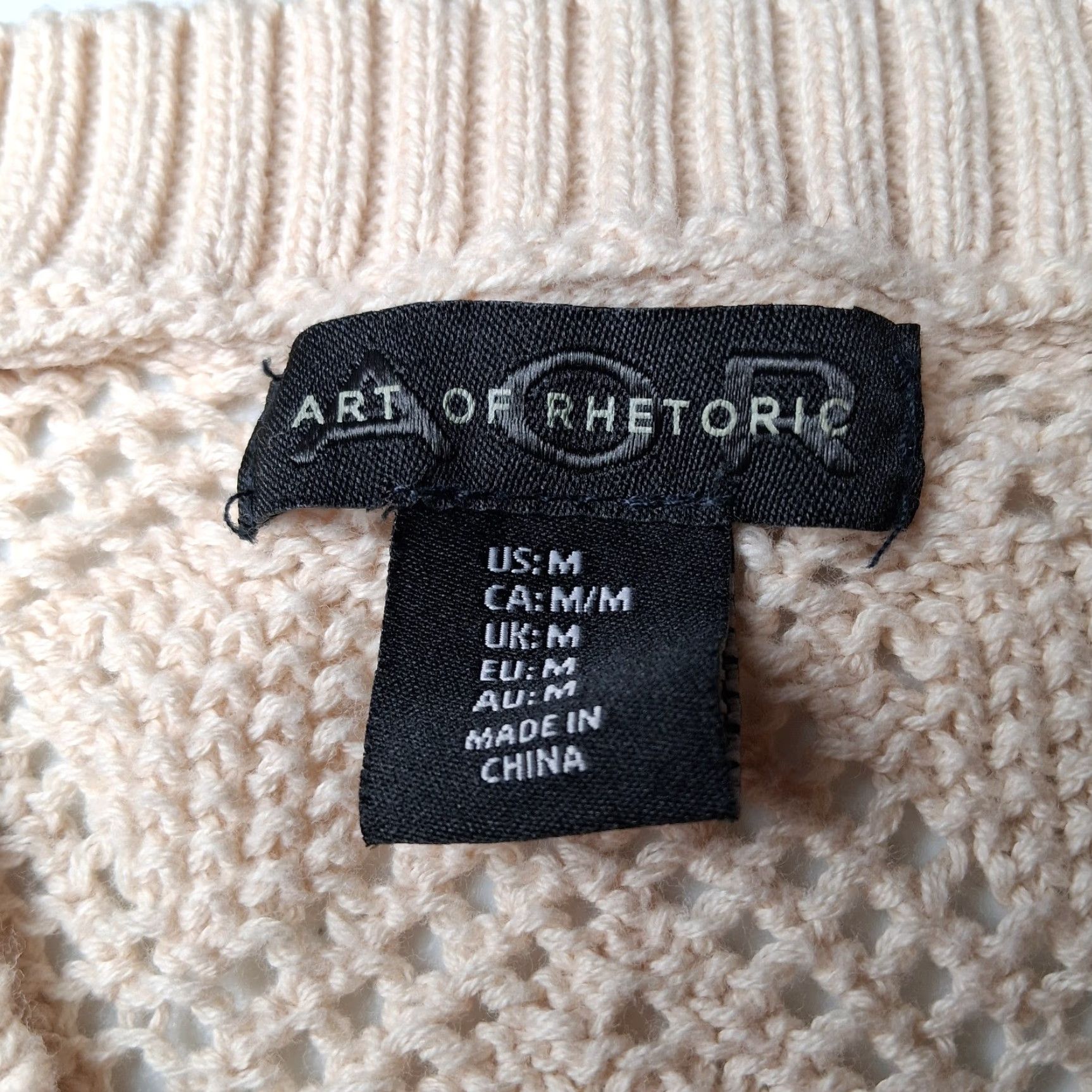 Vintage Art of Rhetoric Sweater Vest Women Medium Open Knit Diamond Ivory Cotton Vest Casual Summer Spring Fall Size M / US 6-8 / IT 42-44 - 3 Thumbnail