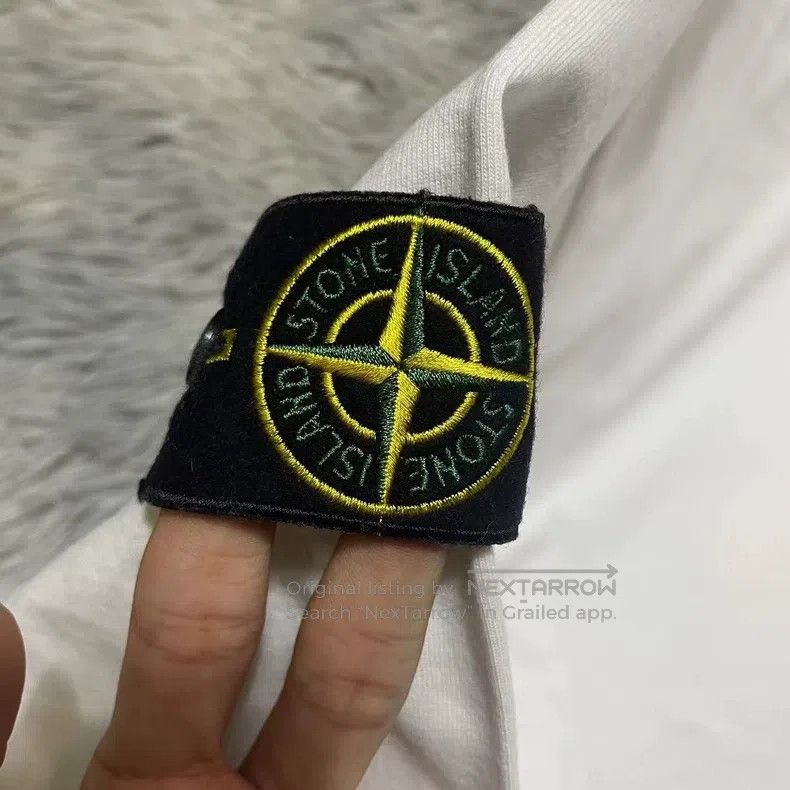 Stone Island Stone Island Basic Sweatshirt Loose Fit White Long Sleeve Size US XL / EU 56 / 4 - 3 Thumbnail