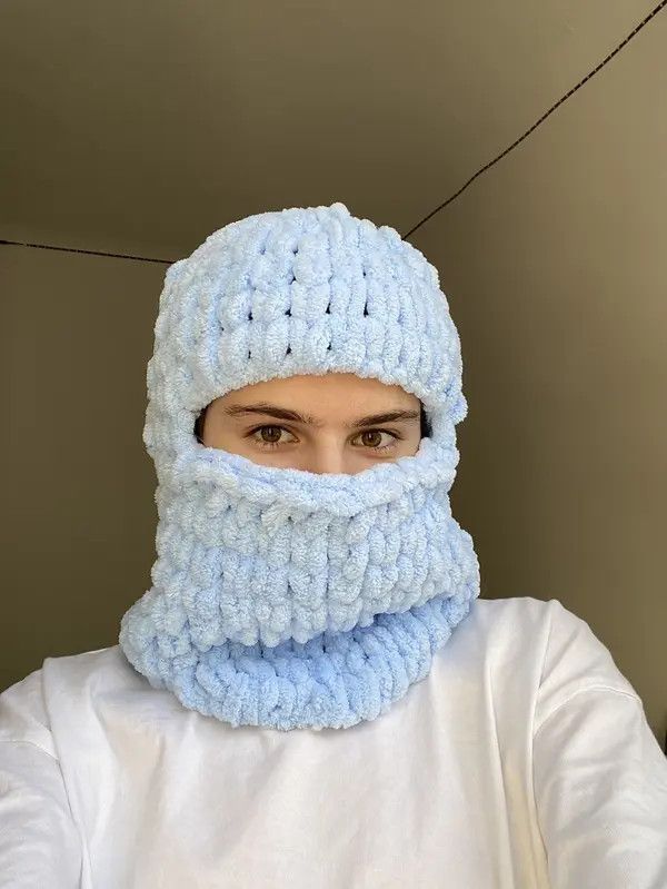 Handmade Handmade Knitted Balaclava Ski Mask Bunny Rabbit Style Size ONE SIZE - 1 Thumbnail