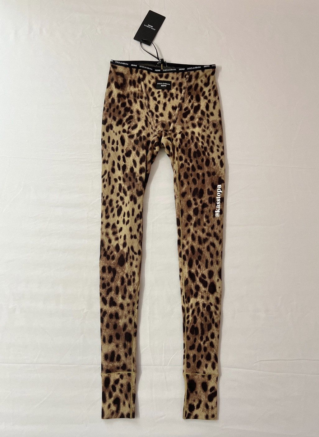 SKIMS SKIMS x Dolce and Gabbana Cotton Rib Leggings Legging Pants Size 28" / US 6 / IT 42 - 2 Thumbnail