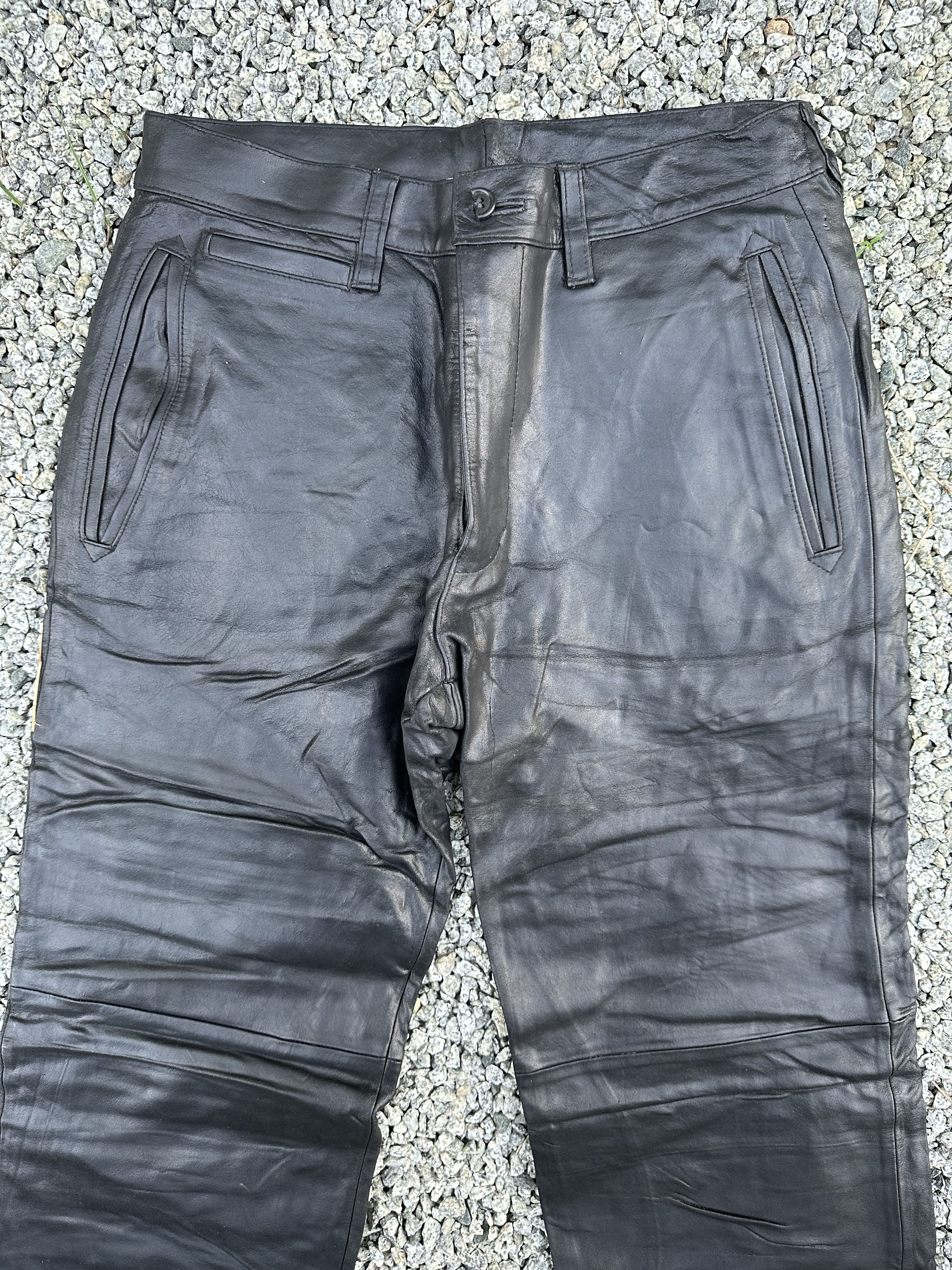 Yoshiyuki Konishi Japanese Brand Ficce Yoshiyuki Konishi Leather Biker Pants Size US 32 / EU 48 - 4 Thumbnail