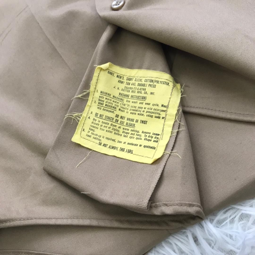Army Of Me × Vintage Army Tan 445 Short Sleeve Shirt J.H.Rutter Rex Size US S / EU 44-46 / 1 - 11 Thumbnail