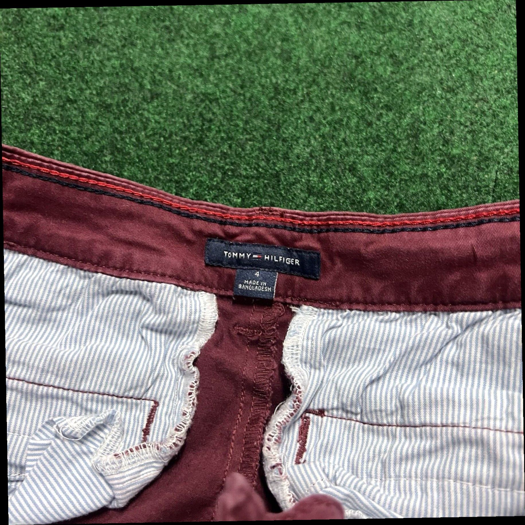 Tommy Hilfiger TOMMY HILFIGER Womens Size 4 Red 100% Cotton Flat Front Chino Shorts Size 27" / US 4 / IT 40 - 5 Thumbnail