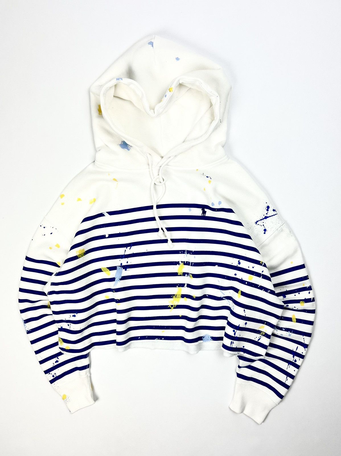 Denim & Supply Ralph Lauren Denim & Supply Ralph Lauren Cropped Striped Paint Hoodie Y2K Size L / US 10 / IT 46 - 1 Thumbnail