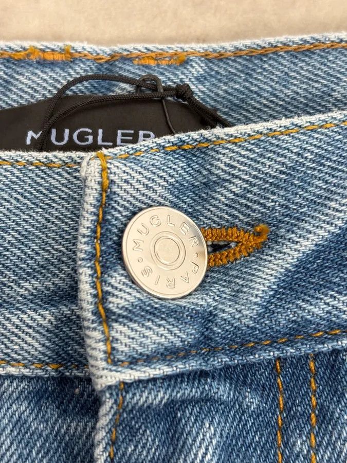 Mugler AW2025 Mugler Spiral Oversized Blue Denim Jeans Size US 33 - 11 Thumbnail