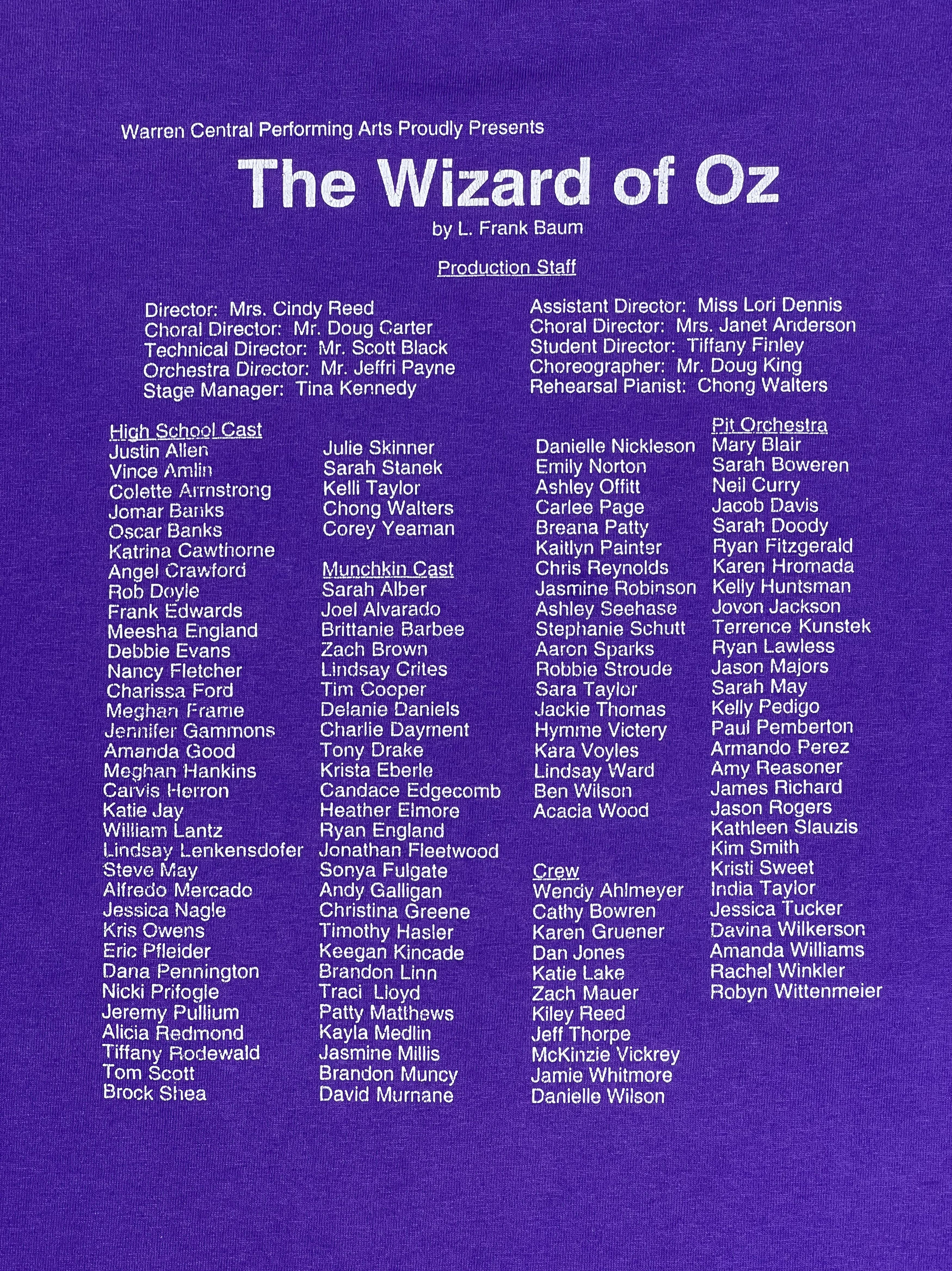 Vintage Vtg 90s The Wizard of OZ High School Musical T (XL) GTMD962 Size US XL / EU 56 / 4 - 8 Thumbnail