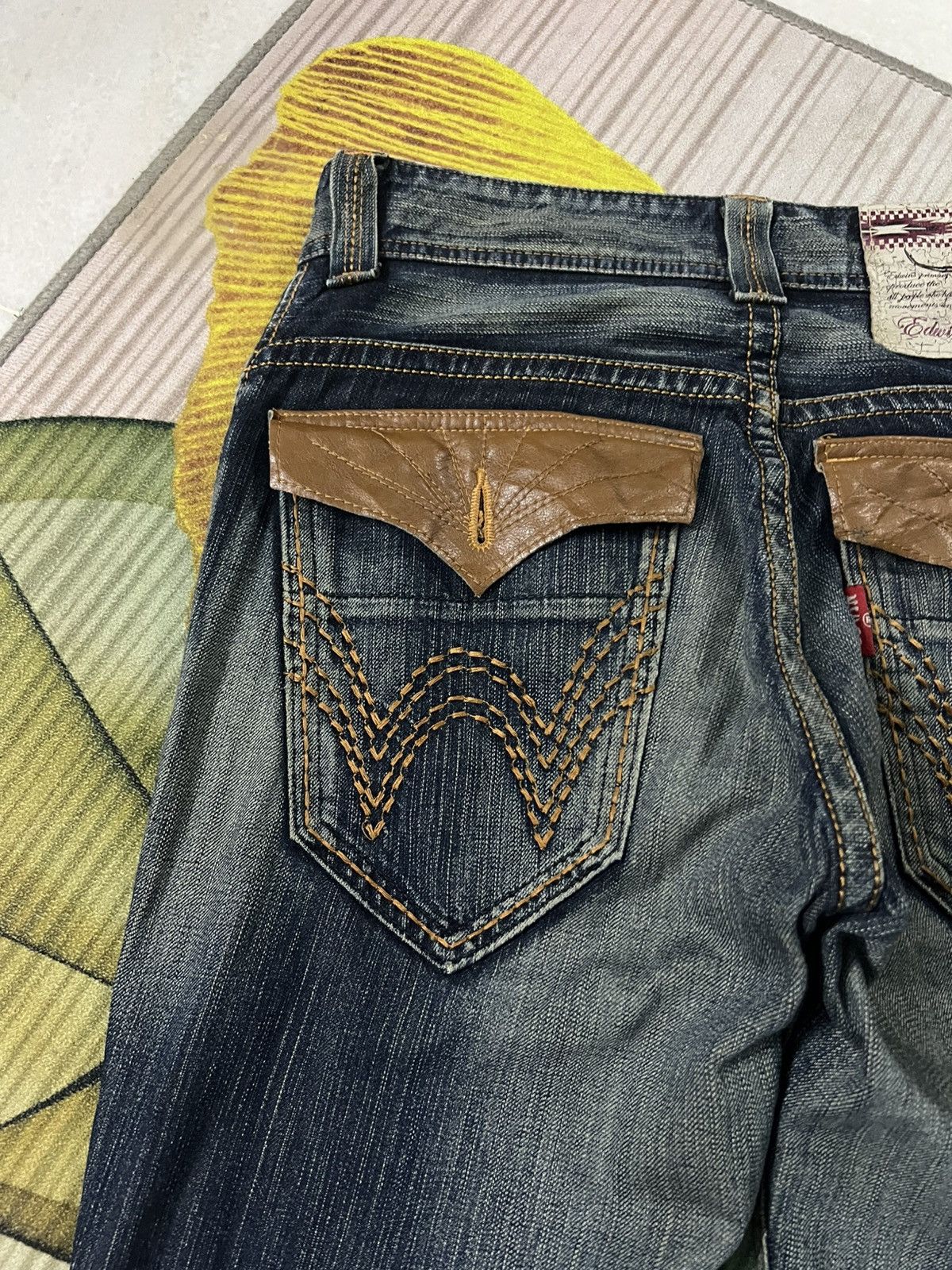 Edwin 💥Flare💥Vintage Edwin XVS Buffalo Head Distress Jean Size US 30 / EU 46 - 19 Thumbnail