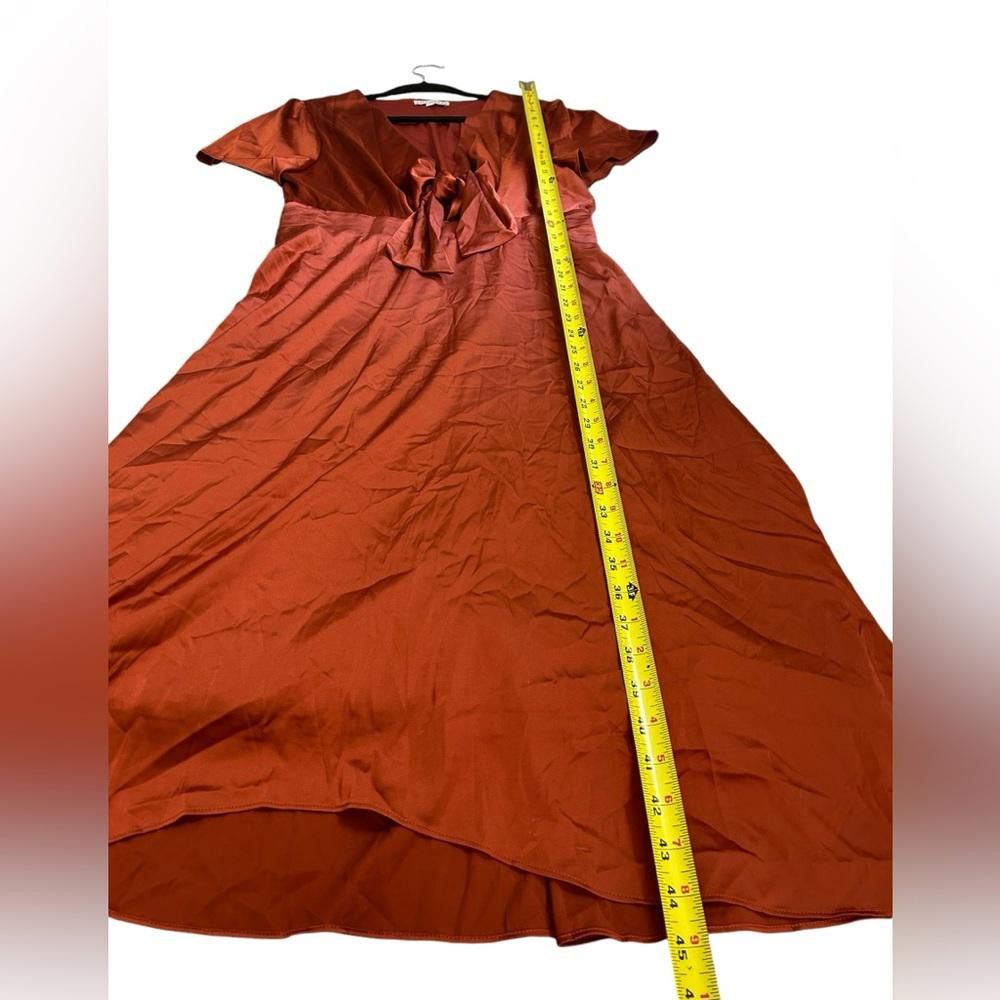 Designer Baltic Born l Poppy Satin Midi Dress XL Burnt Orange Rust Size XL / US 12-14 / IT 48-50 - 5 Thumbnail