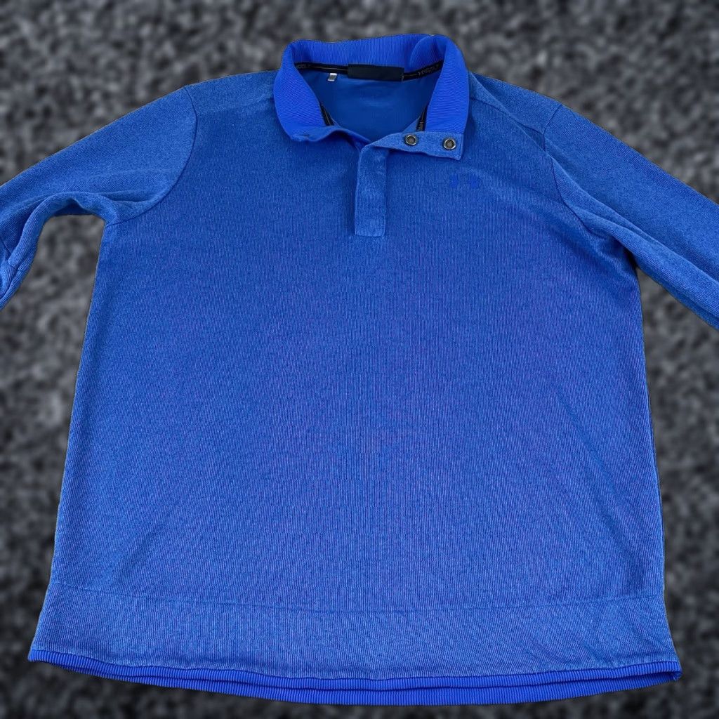 Under Armour Under Armour Pullover Mens XL ColdGear Golf 1/4 Snap Long Sleeve Sweatshirt Blue Size US XL / EU 56 / 4 - 1 Thumbnail