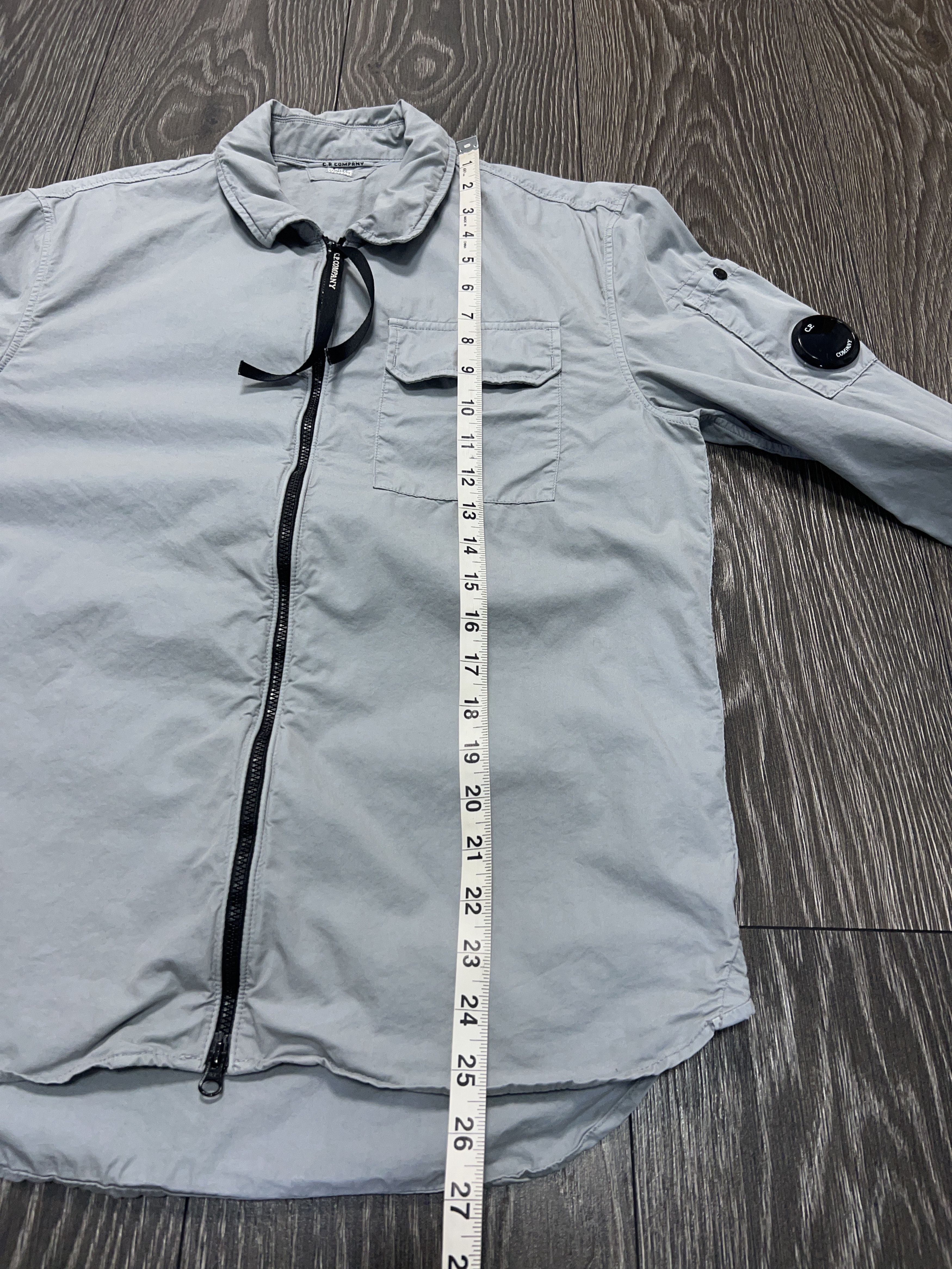 C.P. Company Mens Gabardine Overshirt Zip Shirt Light Grey Cotton Size S Size US S / EU 44-46 / 1 - 9 Thumbnail